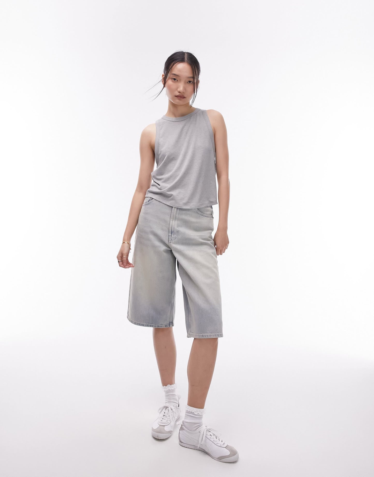 Topshop soft loose tank top in sage