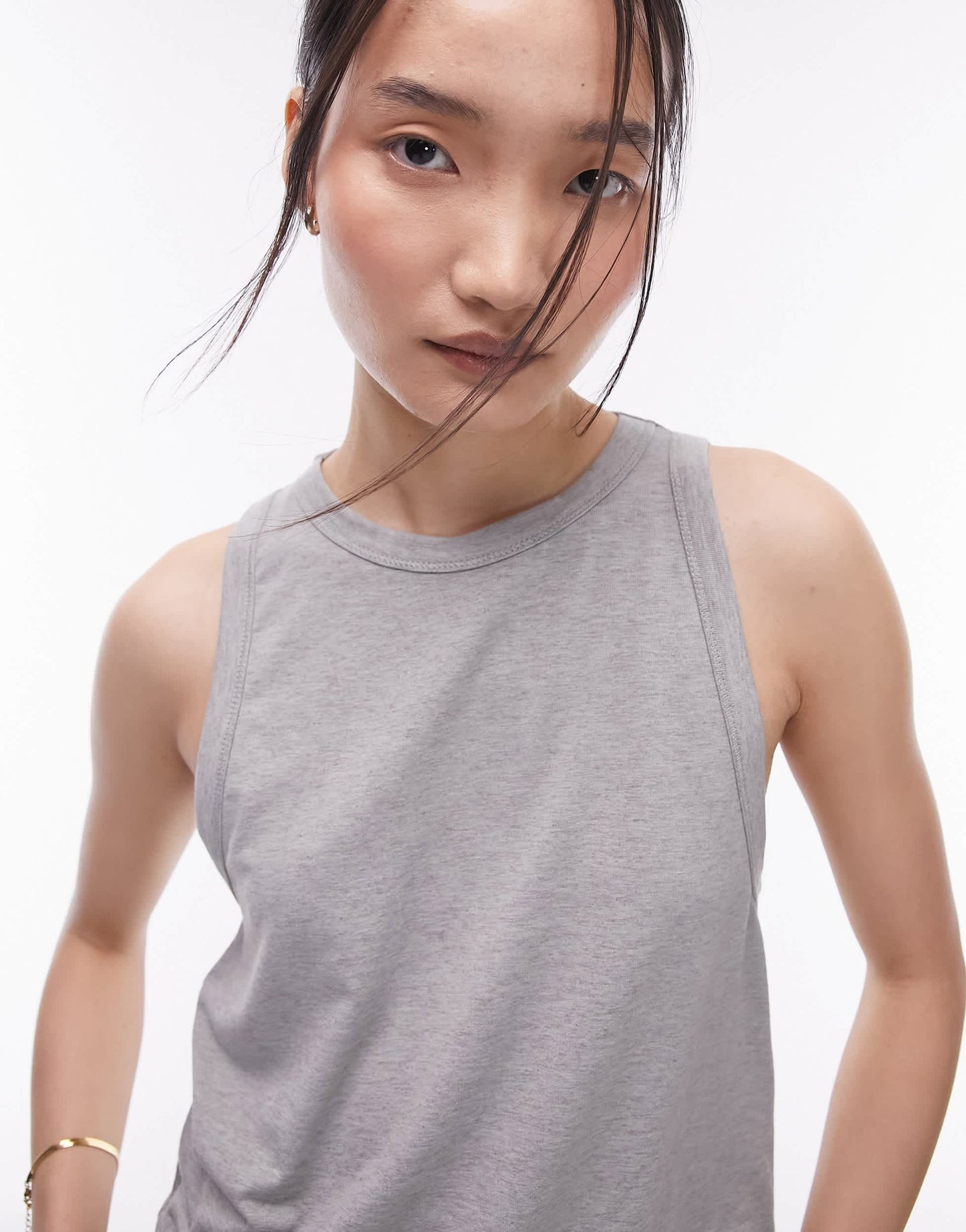 Topshop soft loose tank top in sage