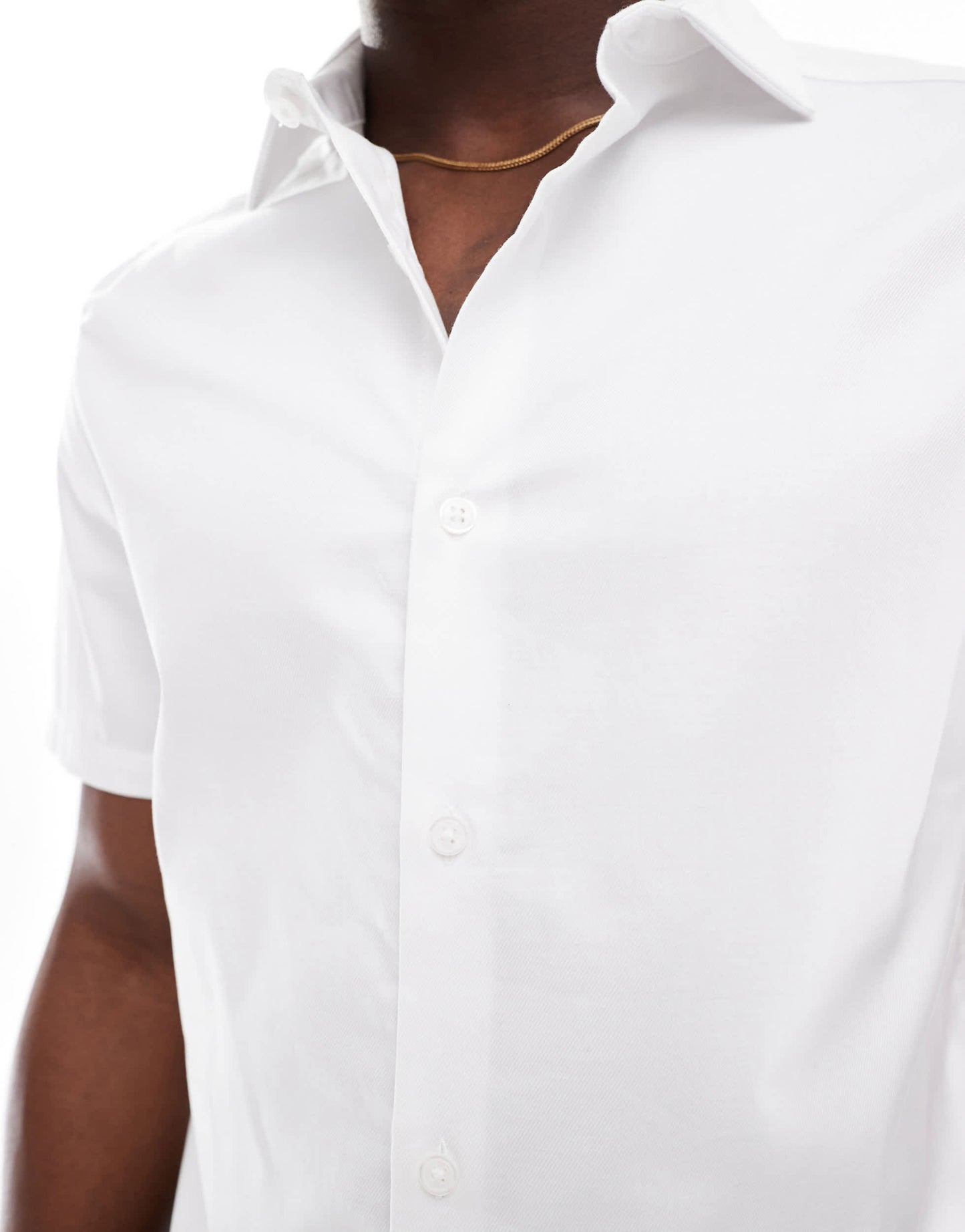 ASOS DESIGN easy iron slim shirt with cutaway collar in white