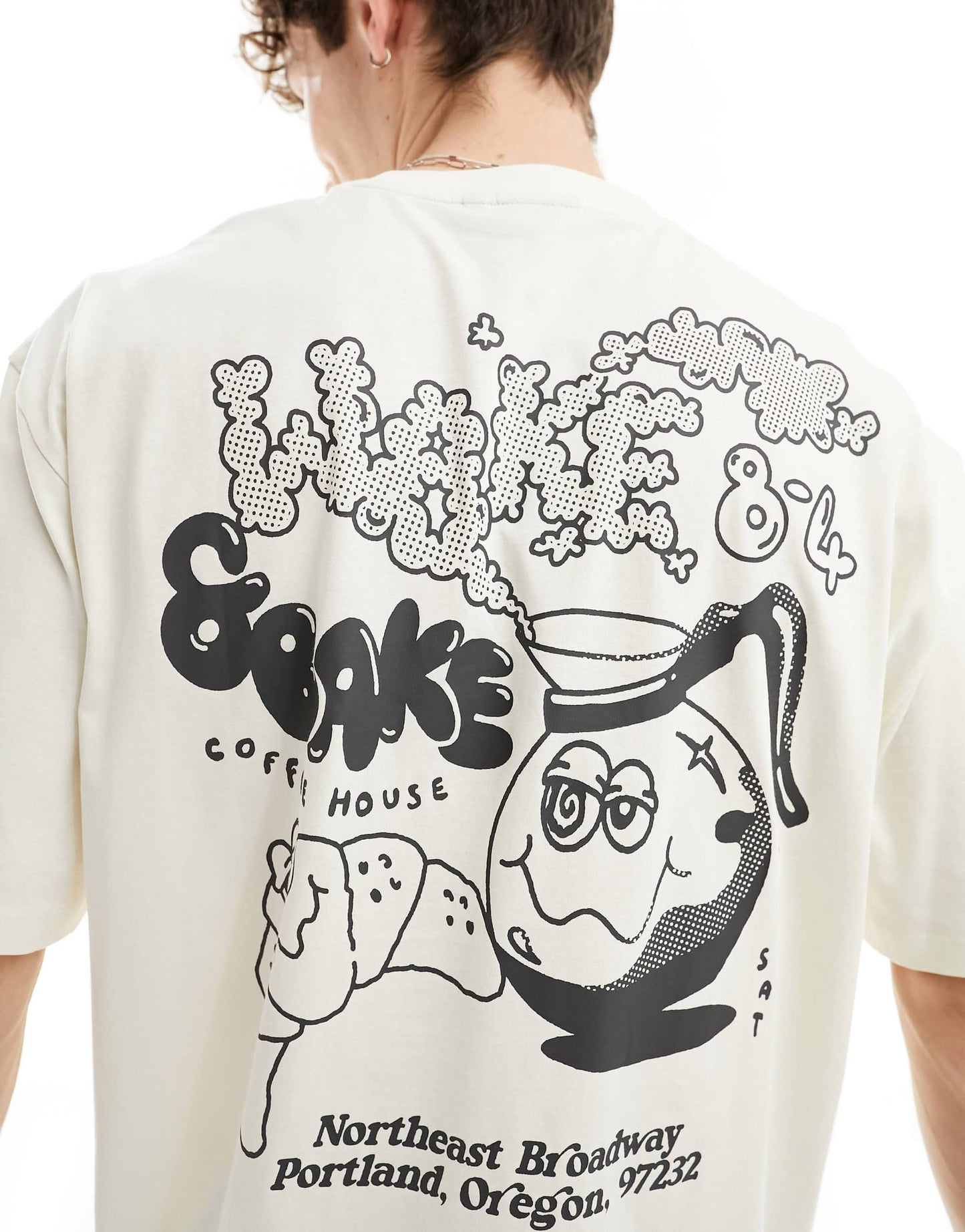 ASOS DESIGN oversized t-shirt in off white with back skate print