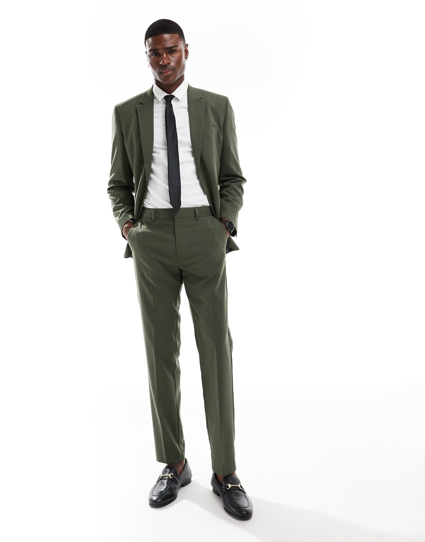ASOS DESIGN slim suit jacket in forest green