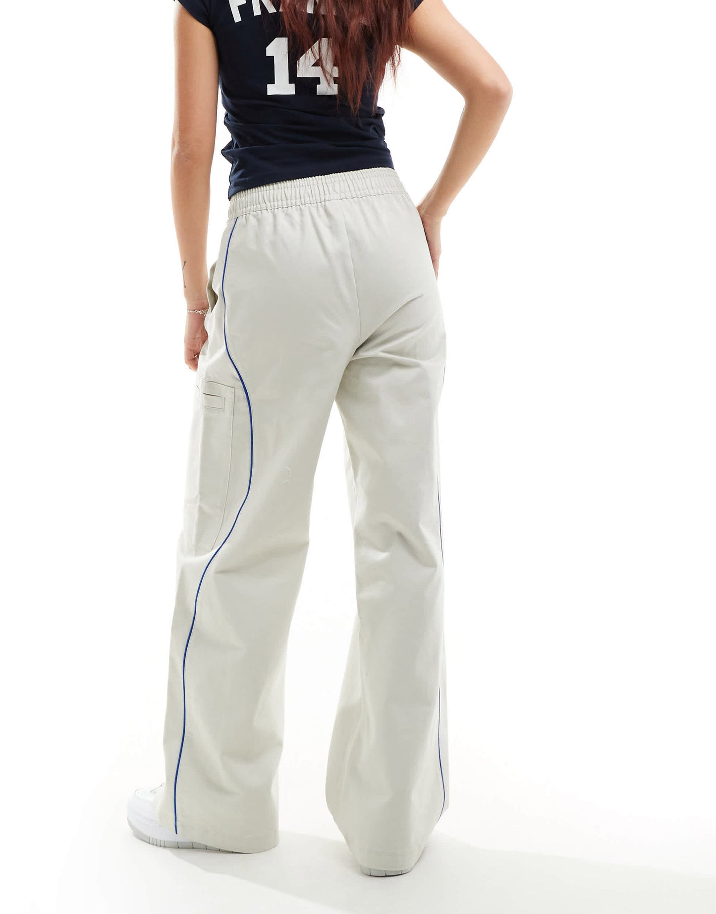 Nike woven trousers in light ivory
