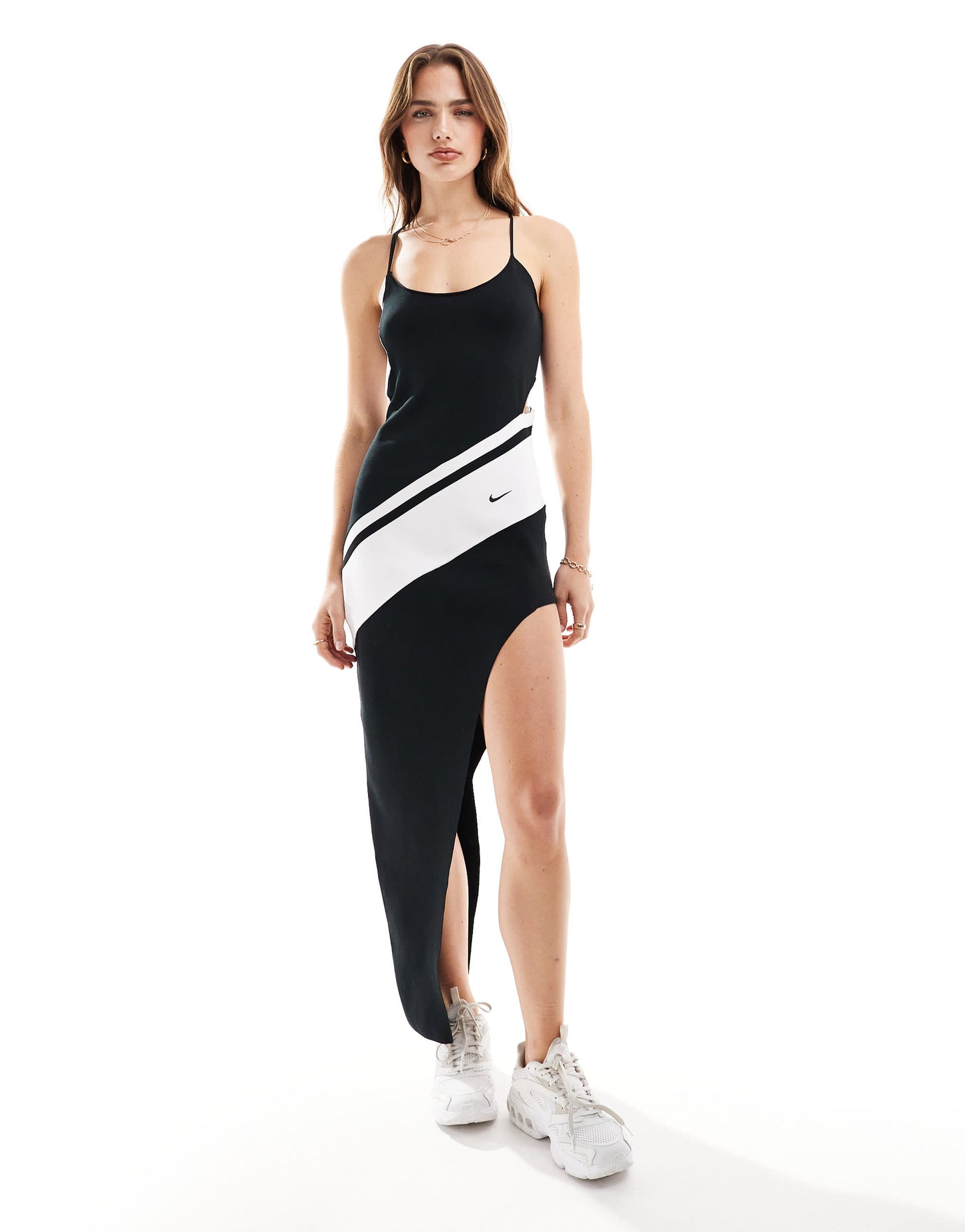 Nike MDC asymetric knitted dress in black