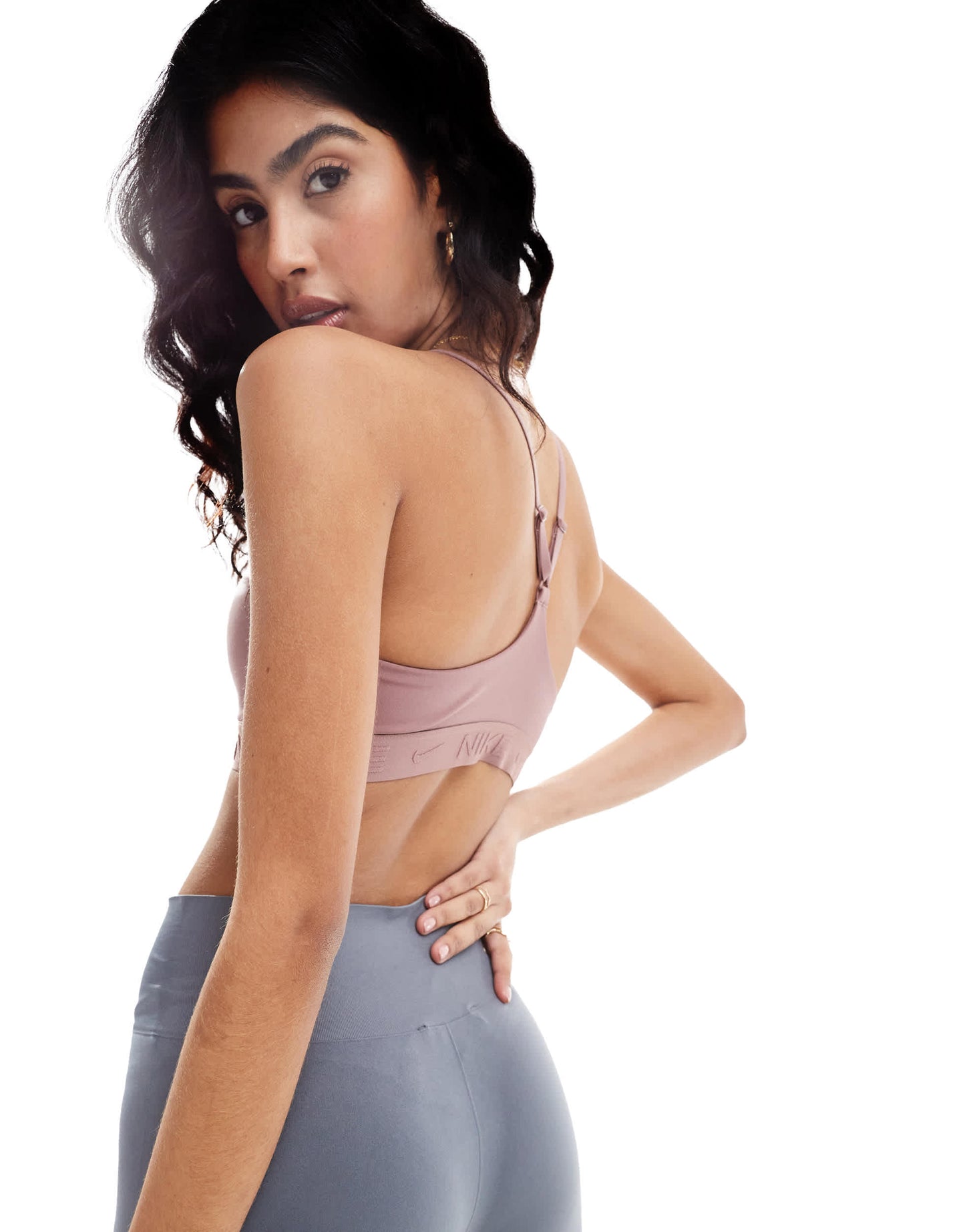 Nike Indy Training Dri-FIT light support bra in smokey mauve