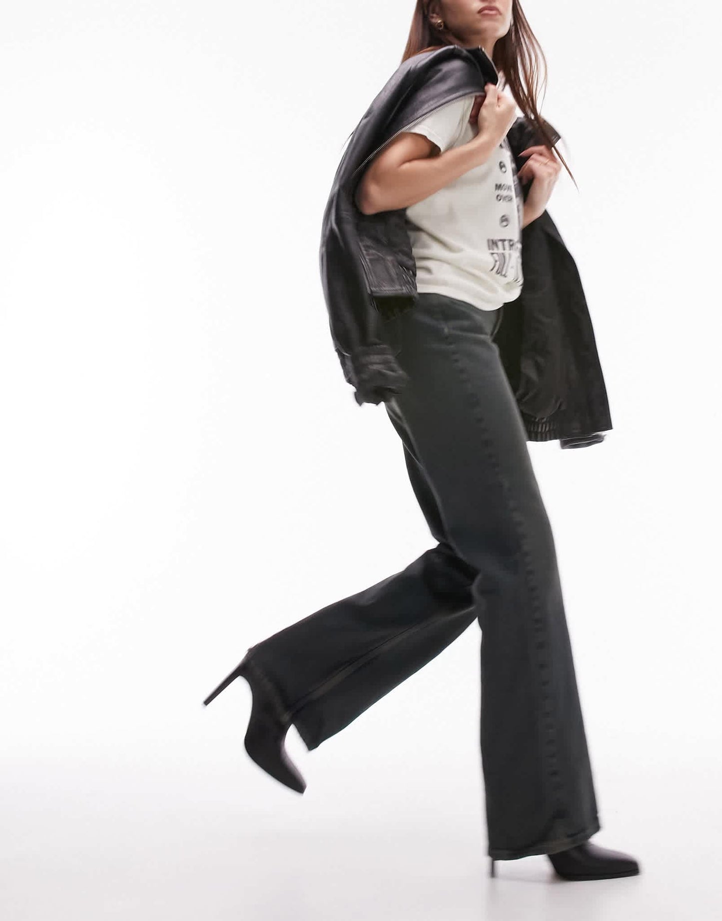 Topshop 90s flare jeans in dark tint