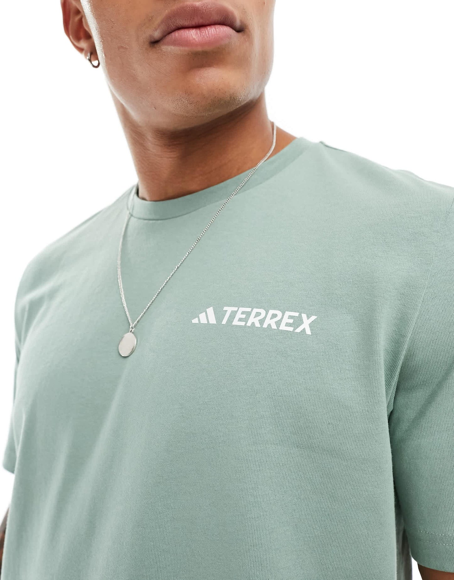 adidas Terrex graphic backprint t-shirt in sage green