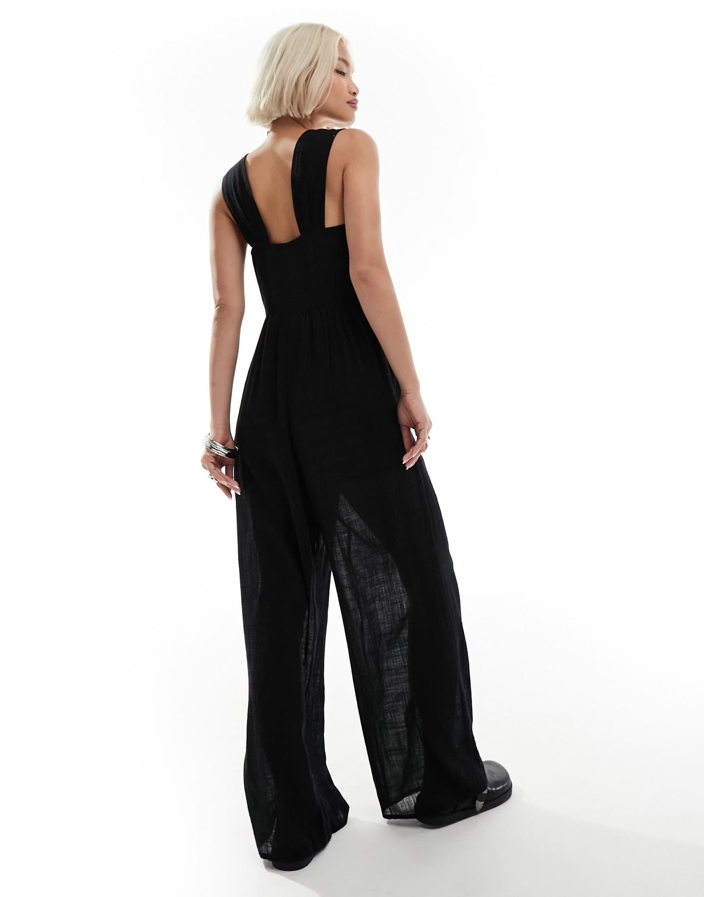 Reclaimed Vintage jumpsuit with bust detail in black