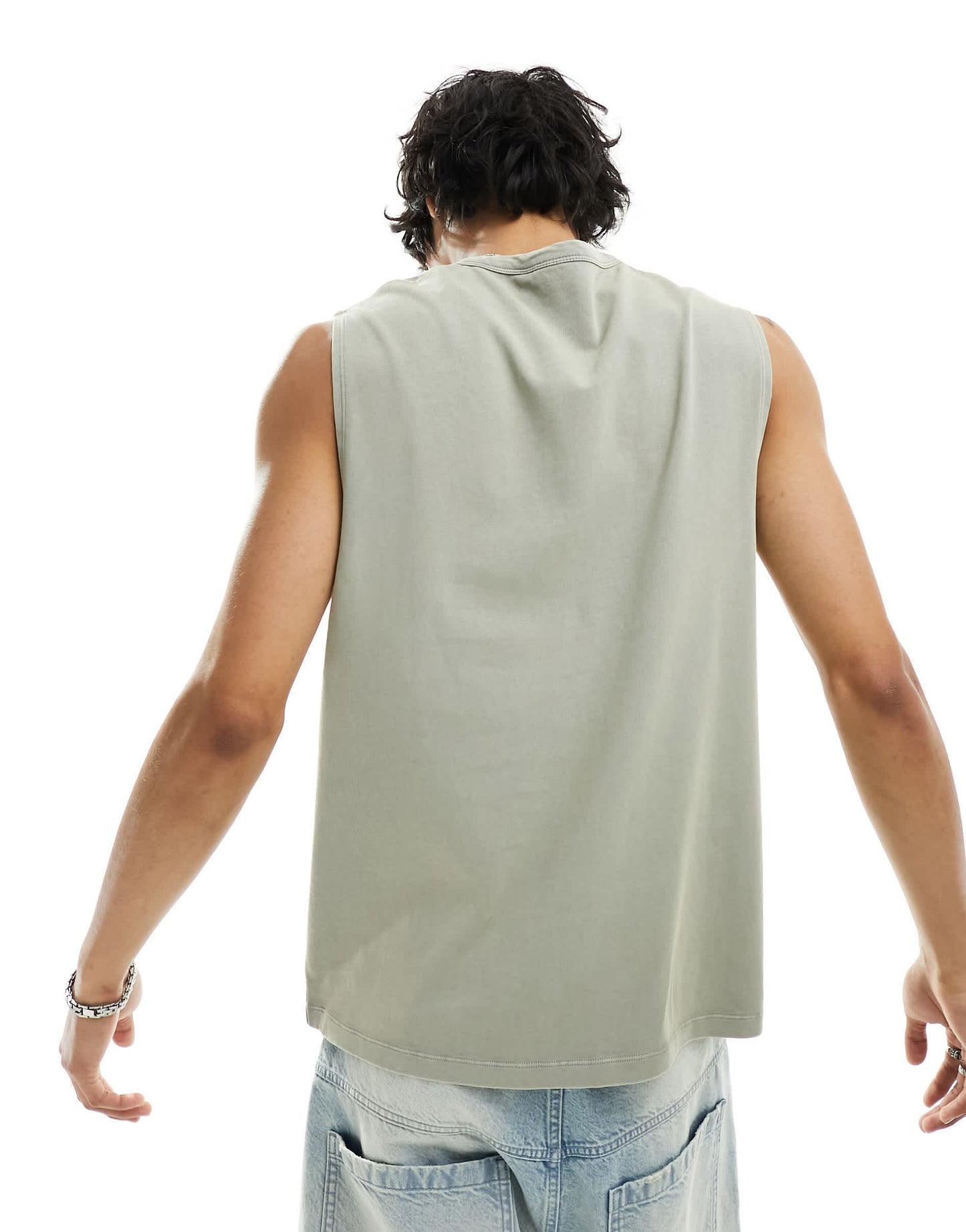 ASOS DESIGN vest in vintage wash with button detail