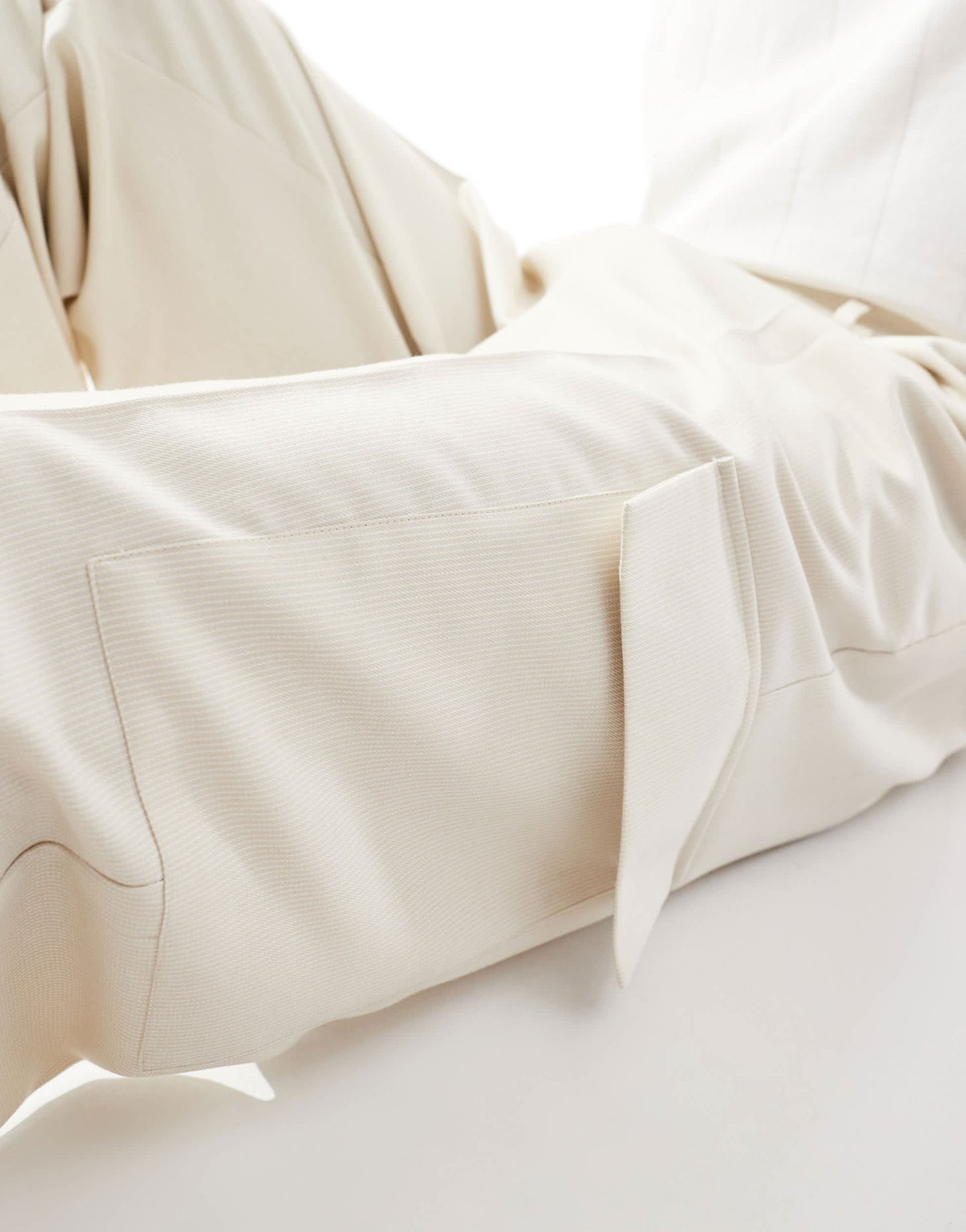 ASOS DESIGN smart wide leg cargo trousers in ecru microtexture