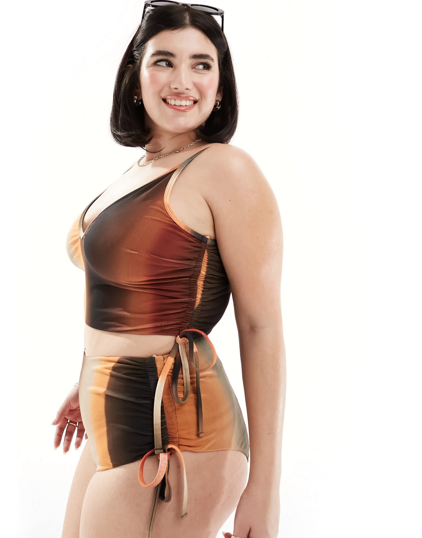 We Are We Wear Plus Sibelle bikini bottom in ombre grain print