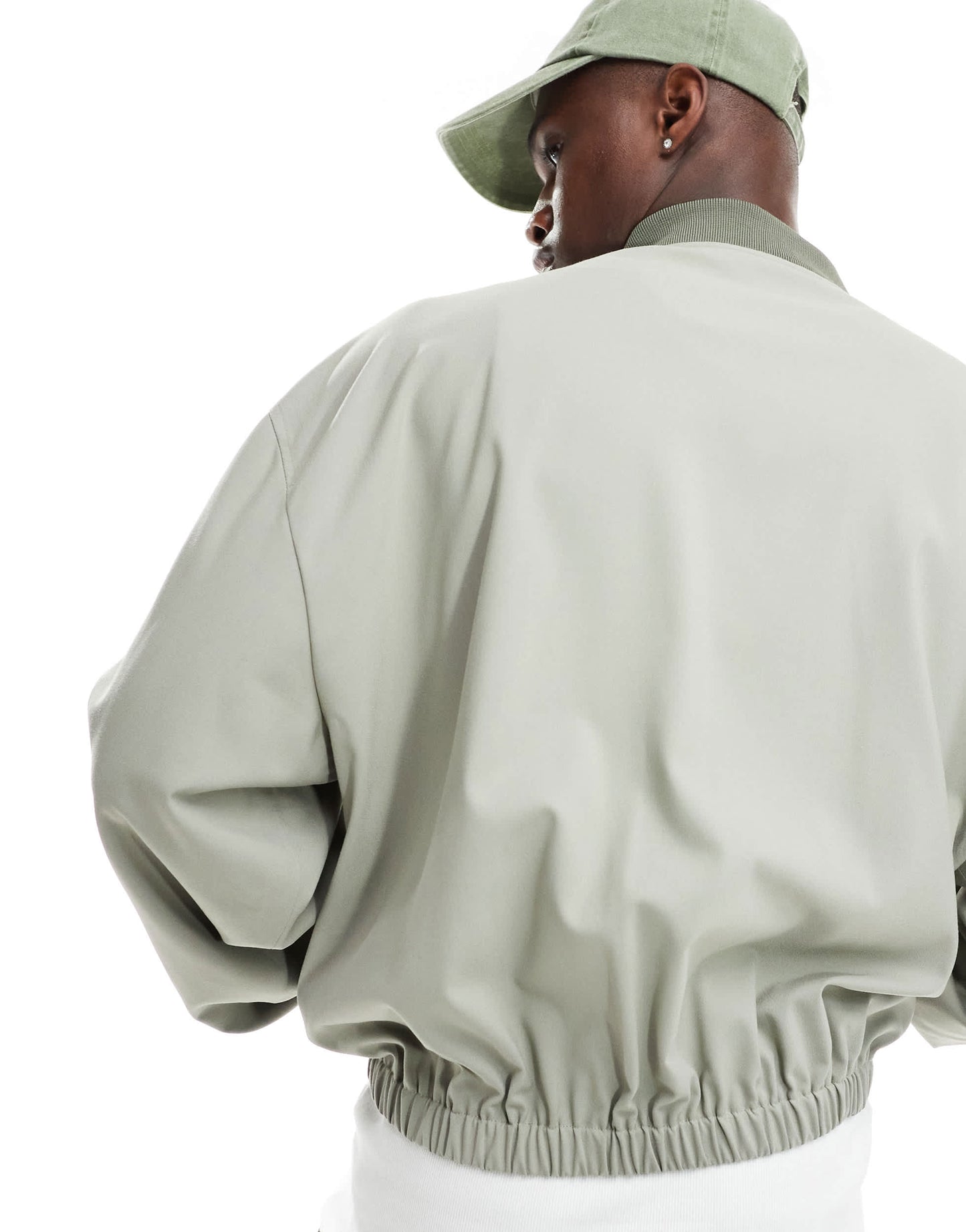 ASOS DESIGN smart co-rd bomber jacket in green