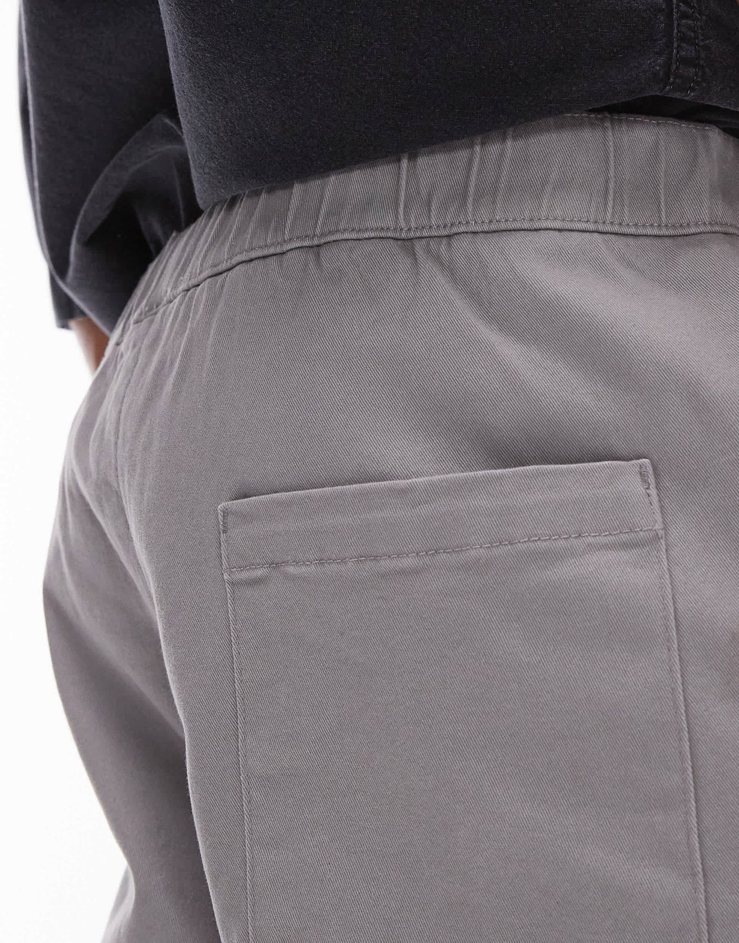 Topman relaxed chino shorts with elasticated wb in grey