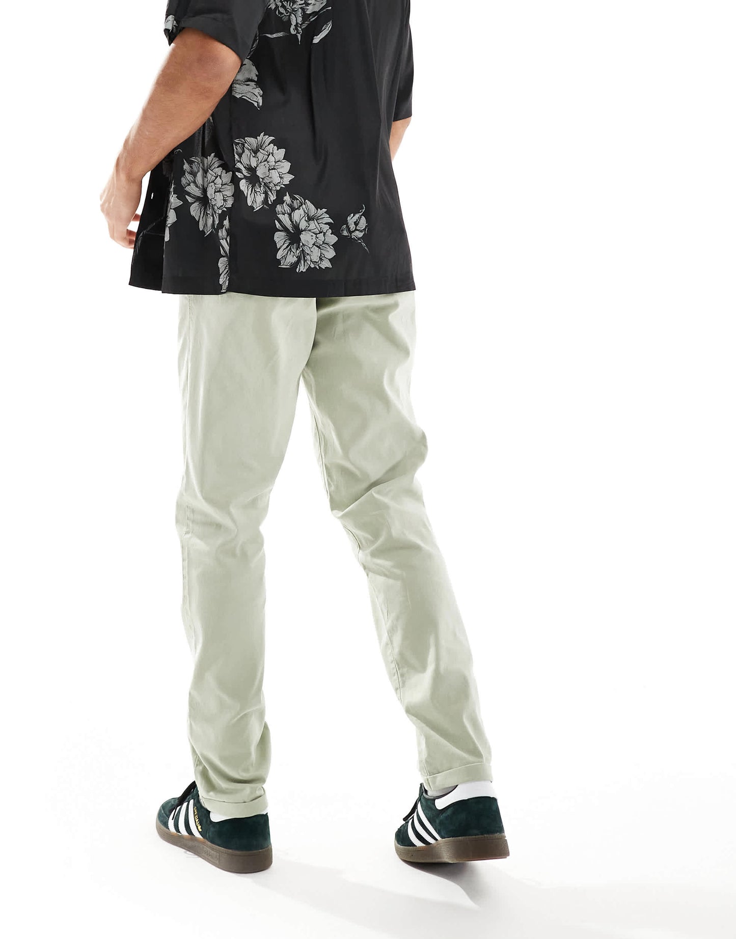 ASOS DESIGN slim washed chino in sage green
