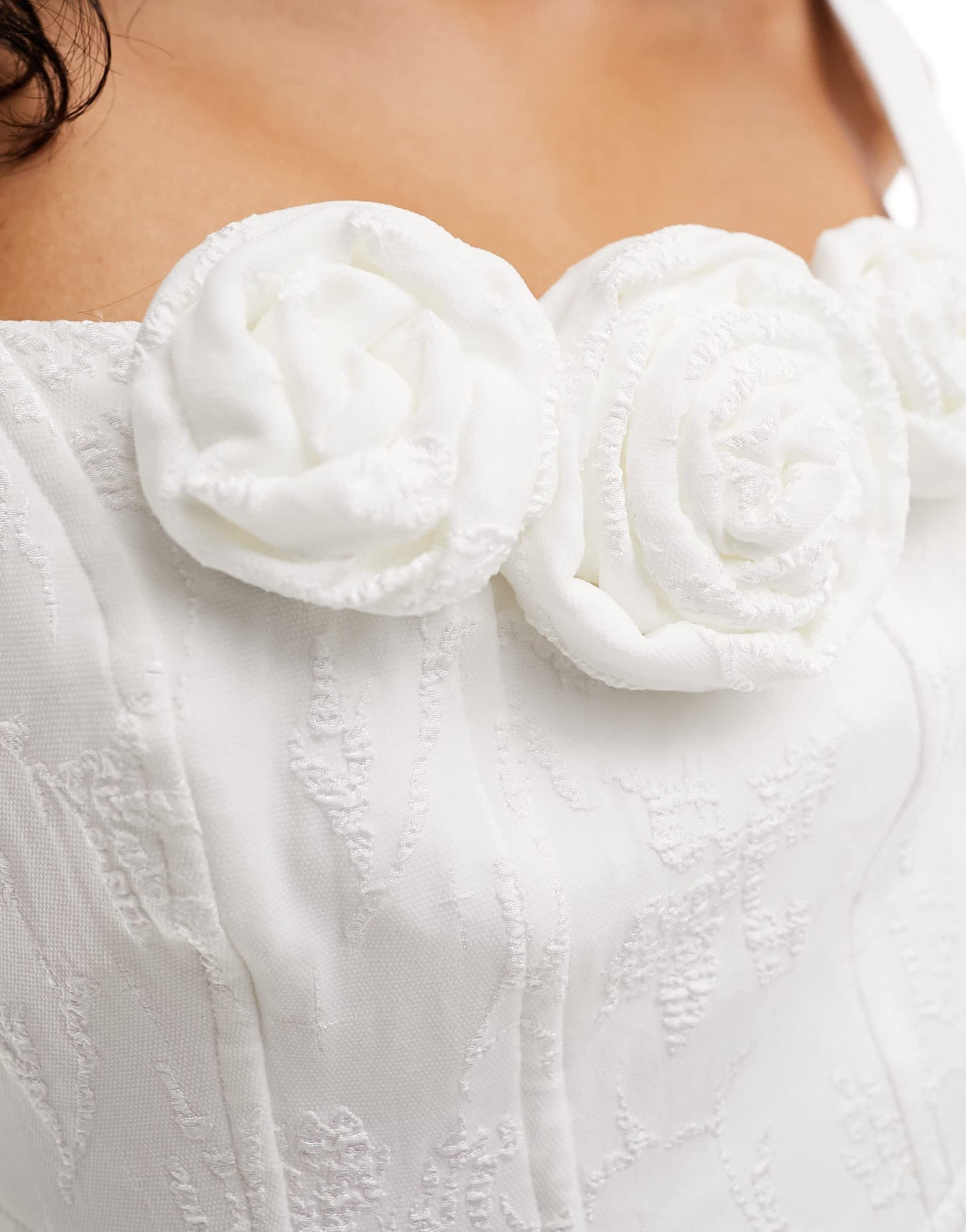 Forever New Bridal double layer jacquard mini dress in ivory