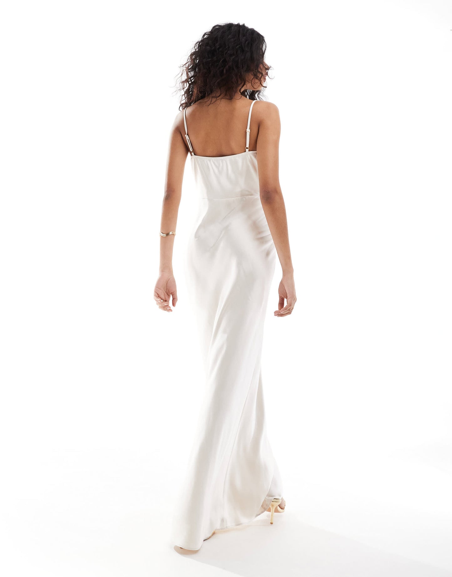 Pretty Lavish Bridal Keisha cowl neck satin maxi dress in ivory