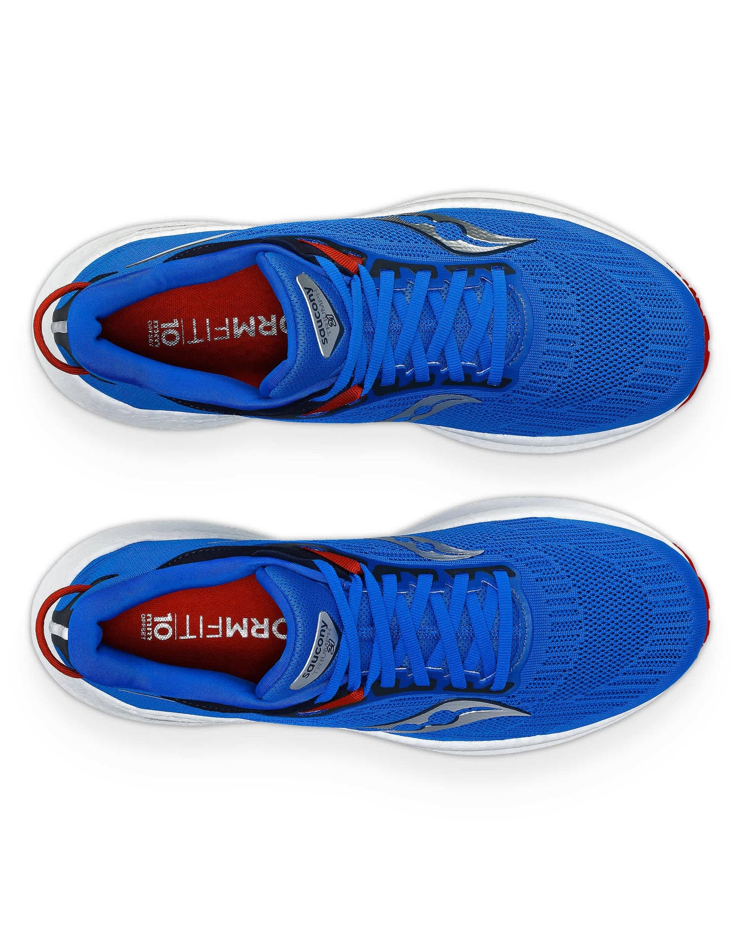 Saucony Triumph 21 neutral running trainers in cobalt and silver