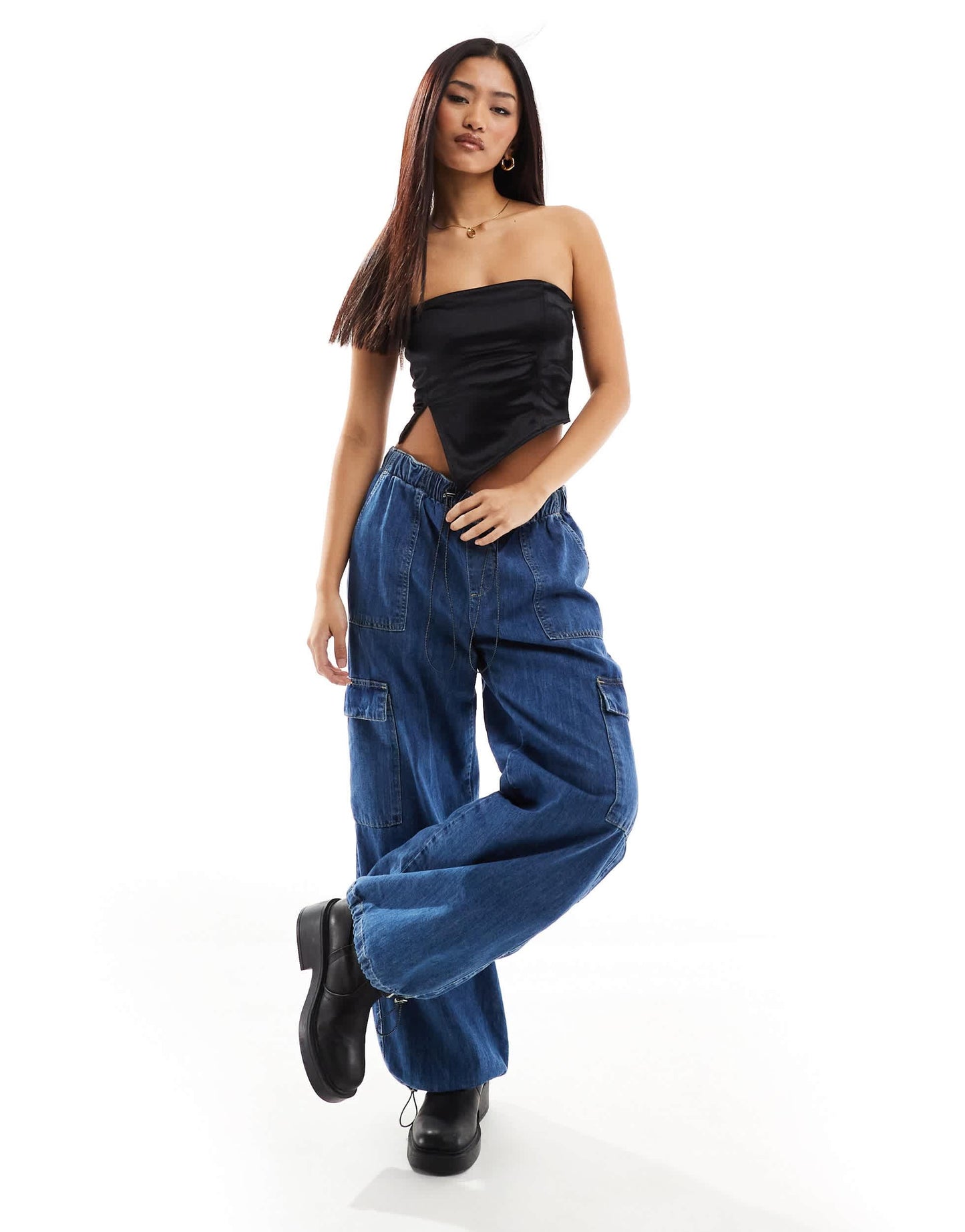 Pimkie bandeau asymmetric top in black