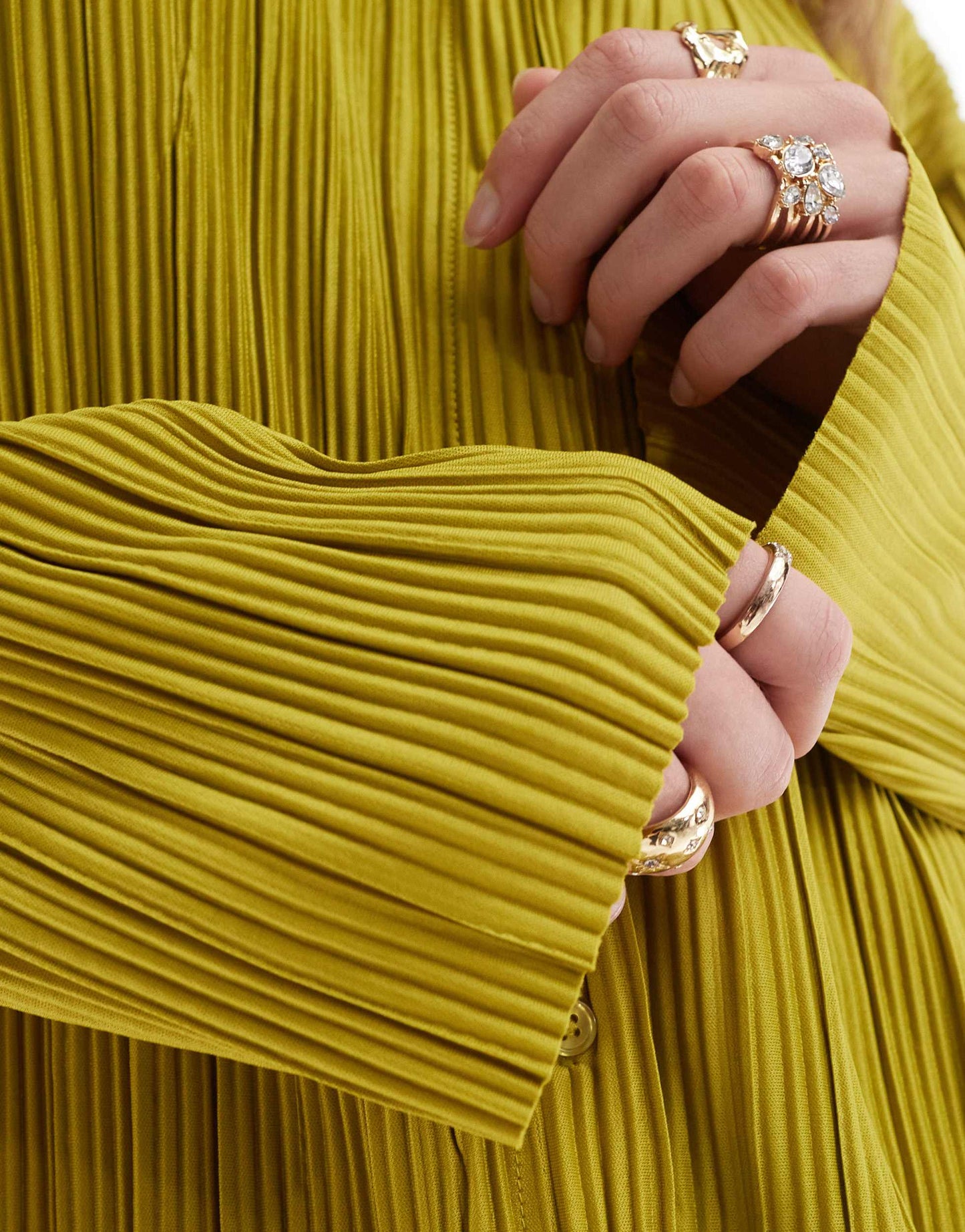 ONLY Tall exclusive plisse shirt co-ord in green