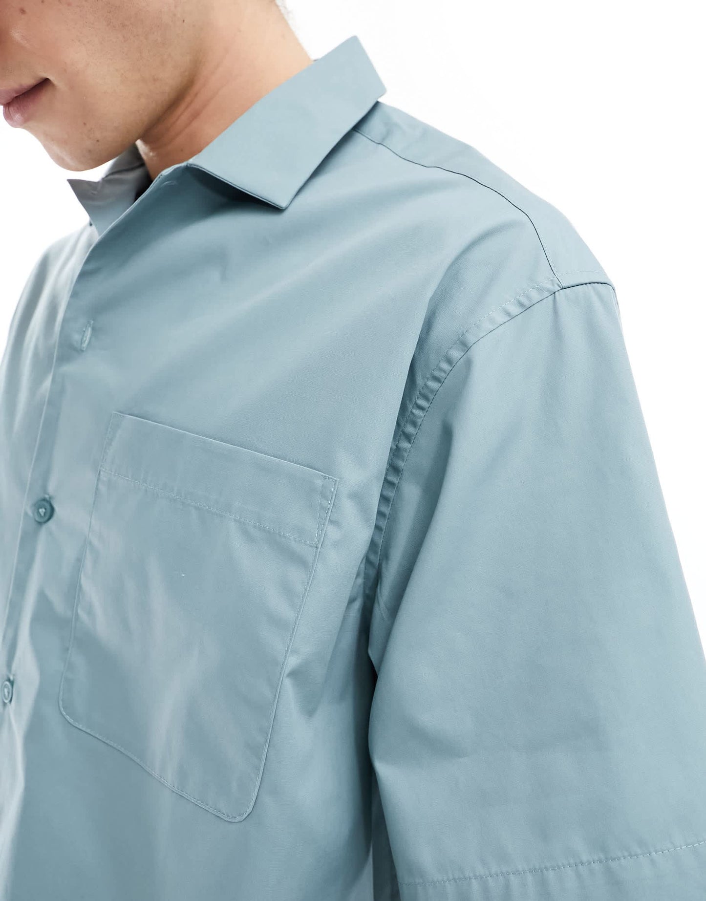 ASOS DESIGN oversized poplin shirt in light teal