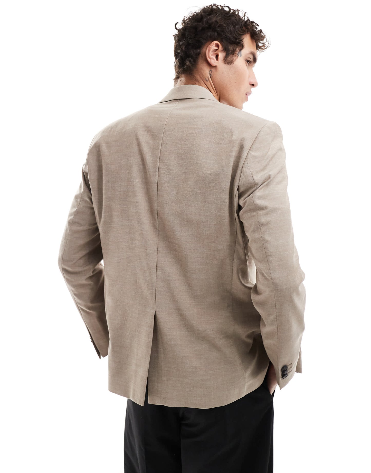 Ben Sherman patch pocket suit jacket in beige