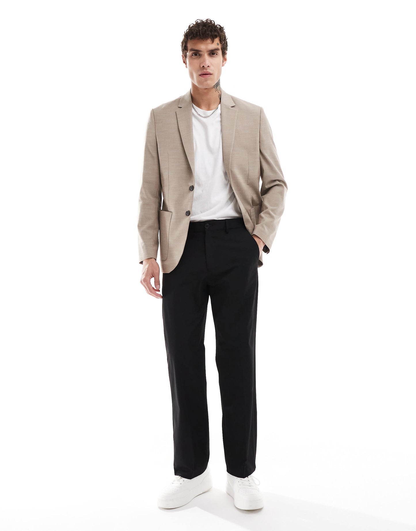 Ben Sherman patch pocket suit jacket in beige