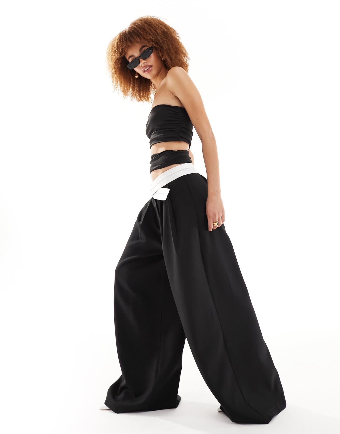 Lioness bandeau cut out top in black