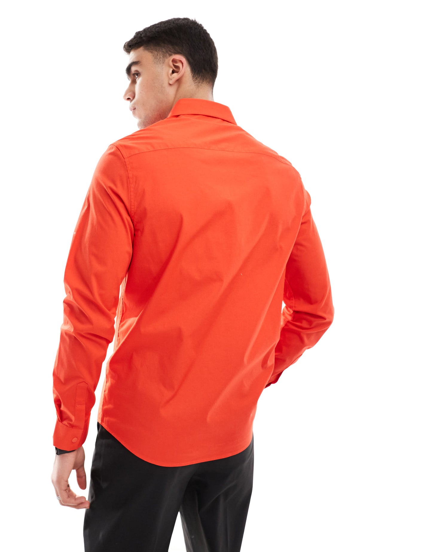 ASOS DESIGN smart wide revere regular shirt collar in bright red