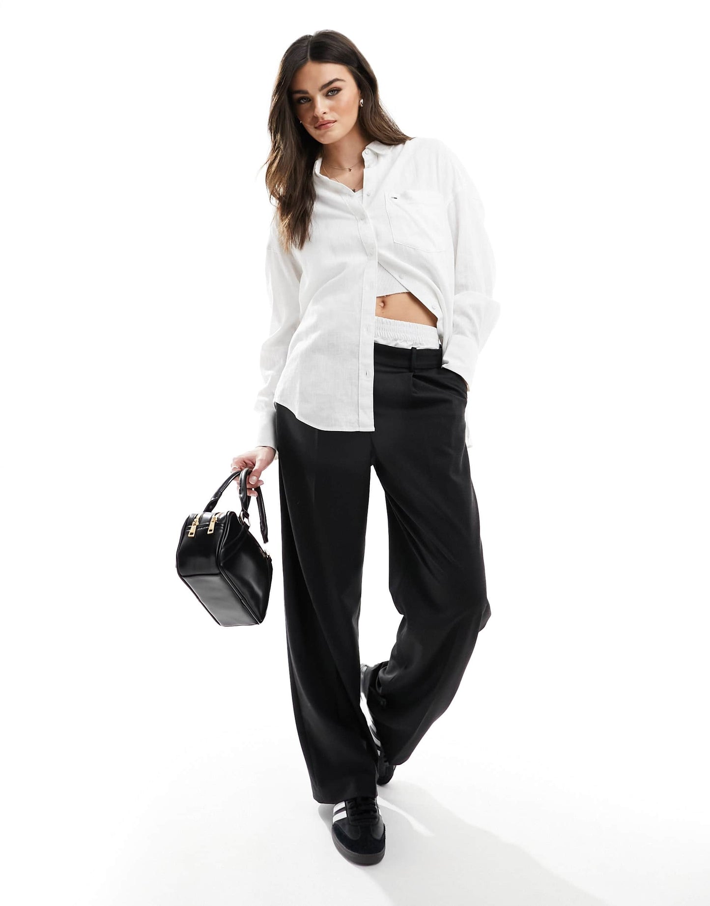 Tommy Jeans oversized linen shirt in white