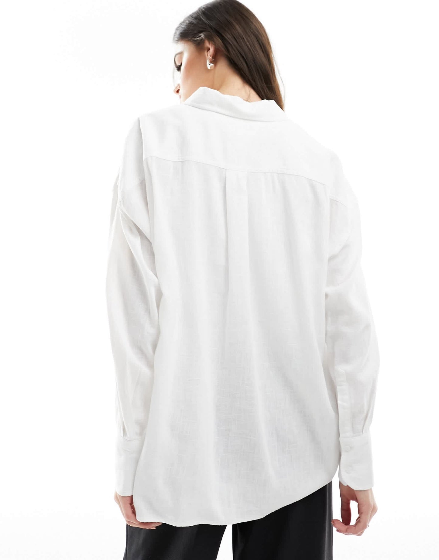 Tommy Jeans oversized linen shirt in white