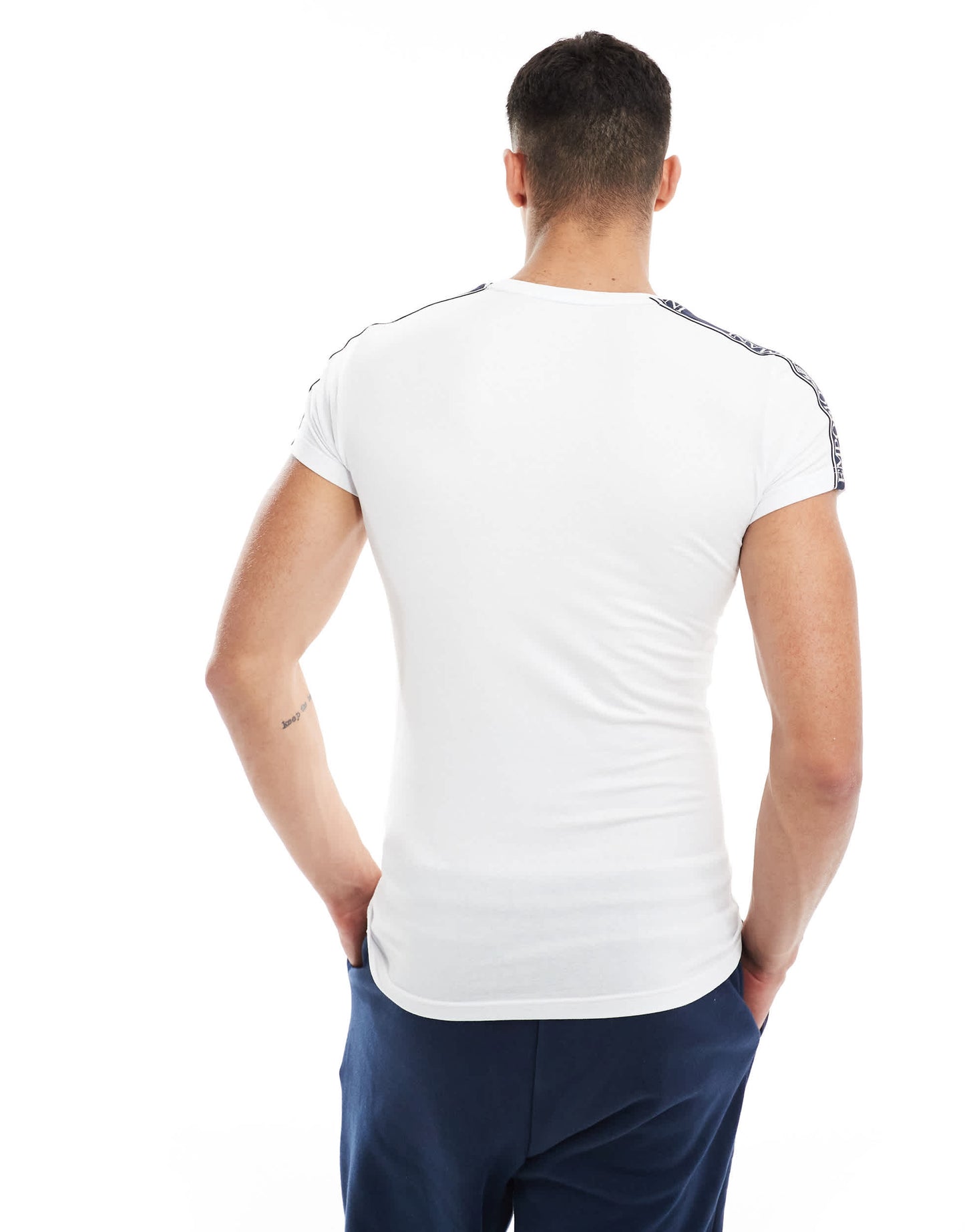 Emporio Armani Bodywear logo tape t-shirt in white