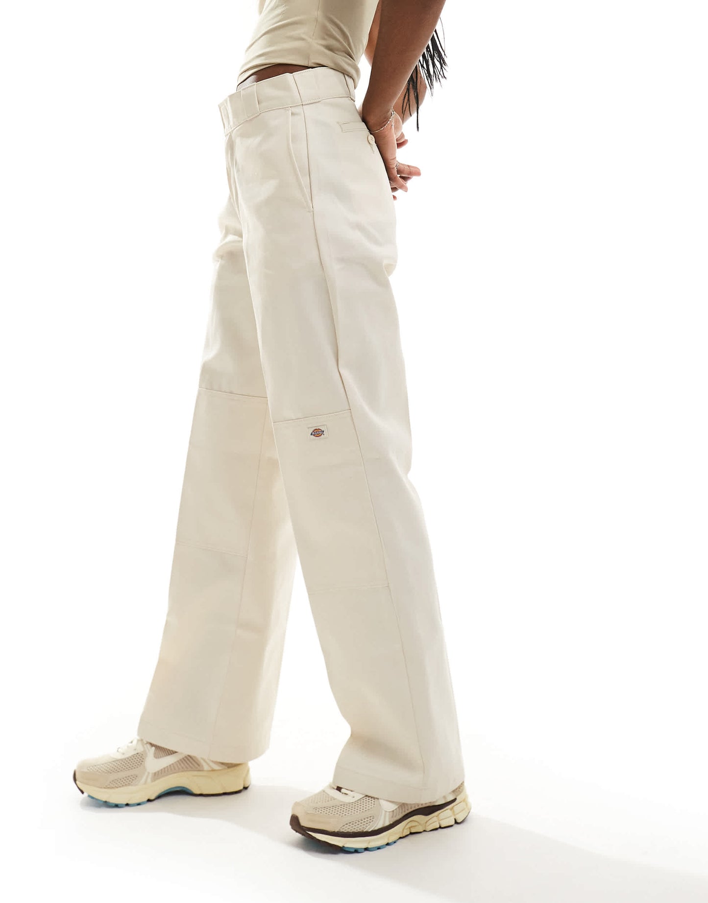 Dickies double knee trousers in cream
