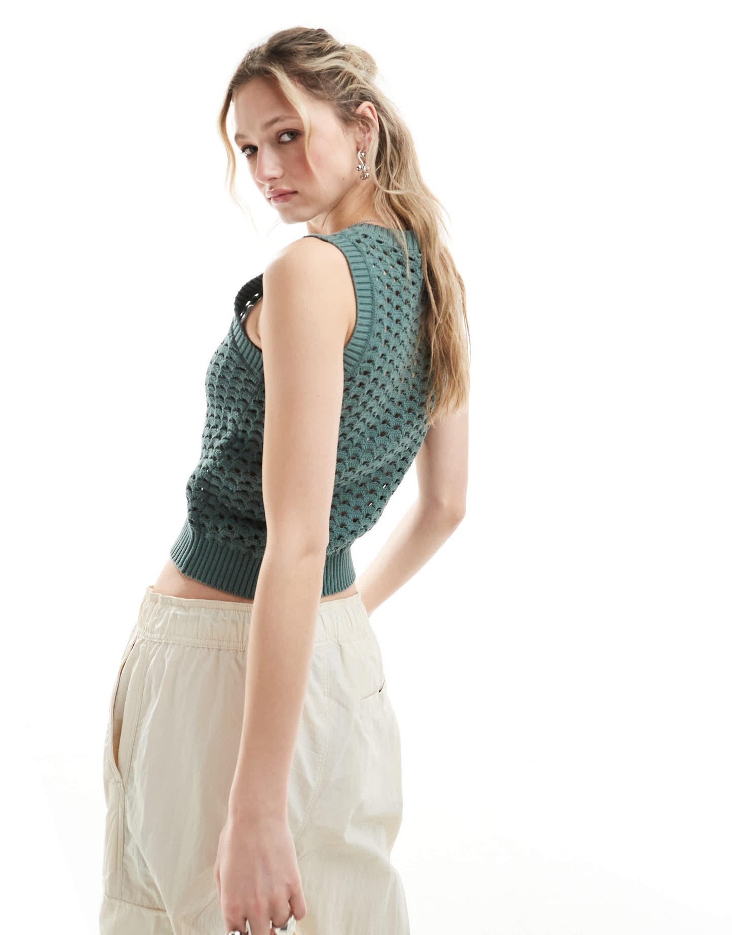 Dickies ingalls knitted vest in dark green