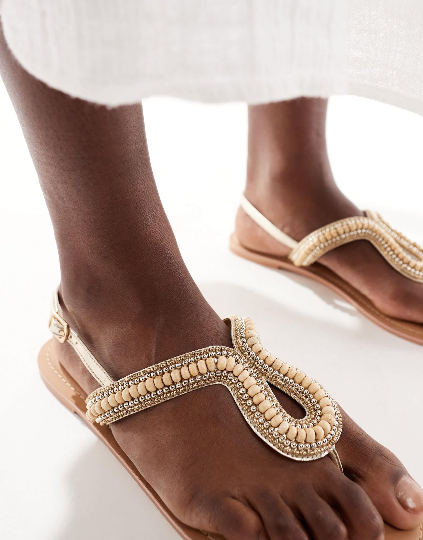 Accessorize loop beaded sandal in gold