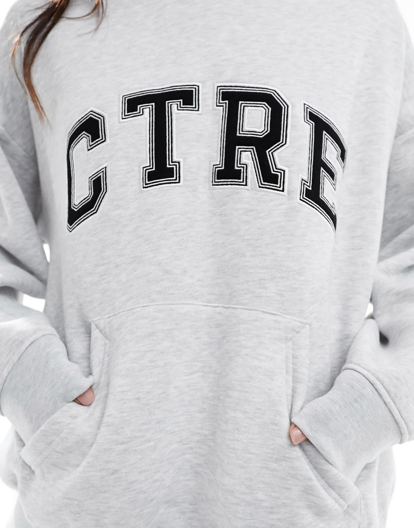 The couture club varsity hoodie in grey marl