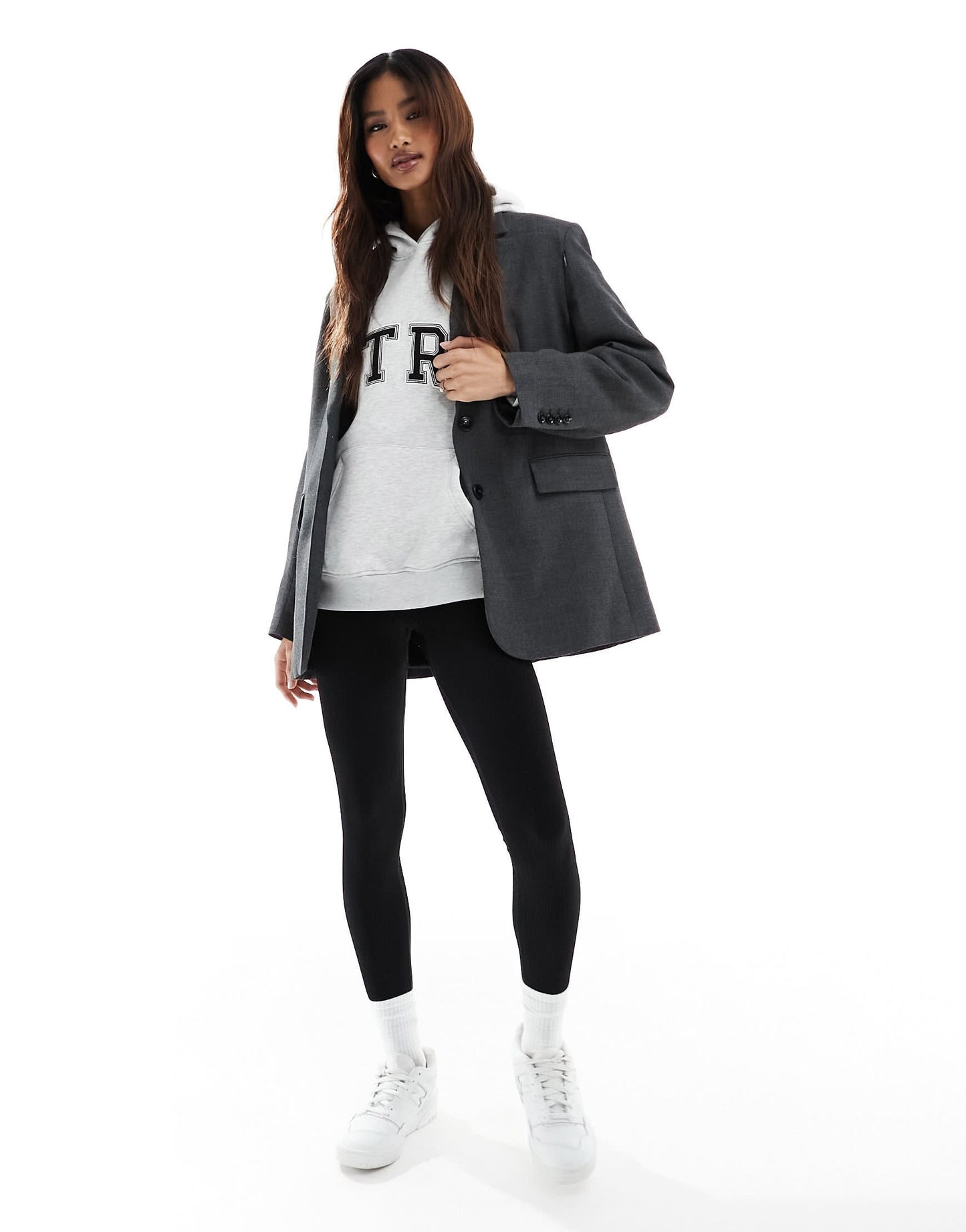 The couture club varsity hoodie in grey marl