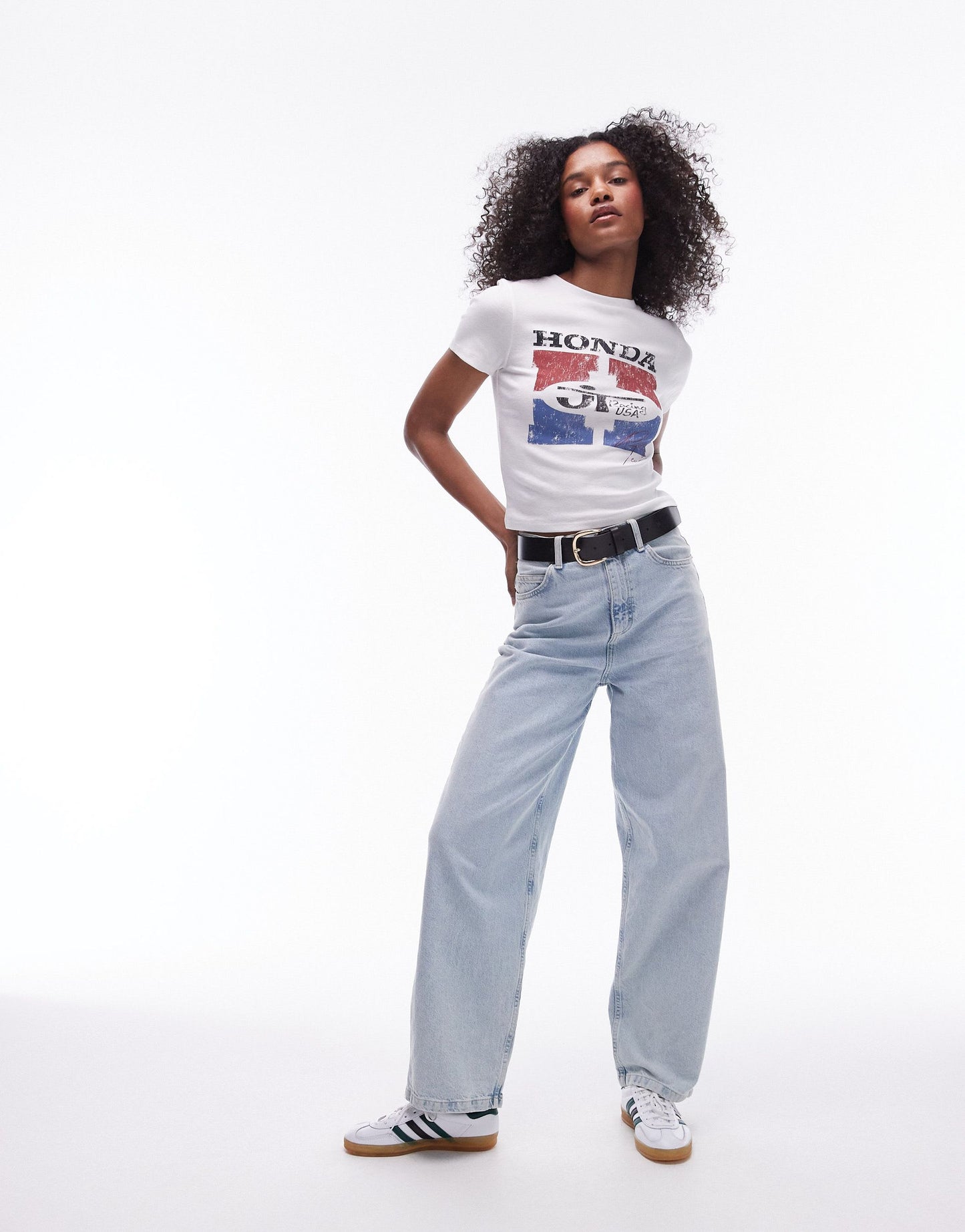 Topshop license Honda tee in ecru