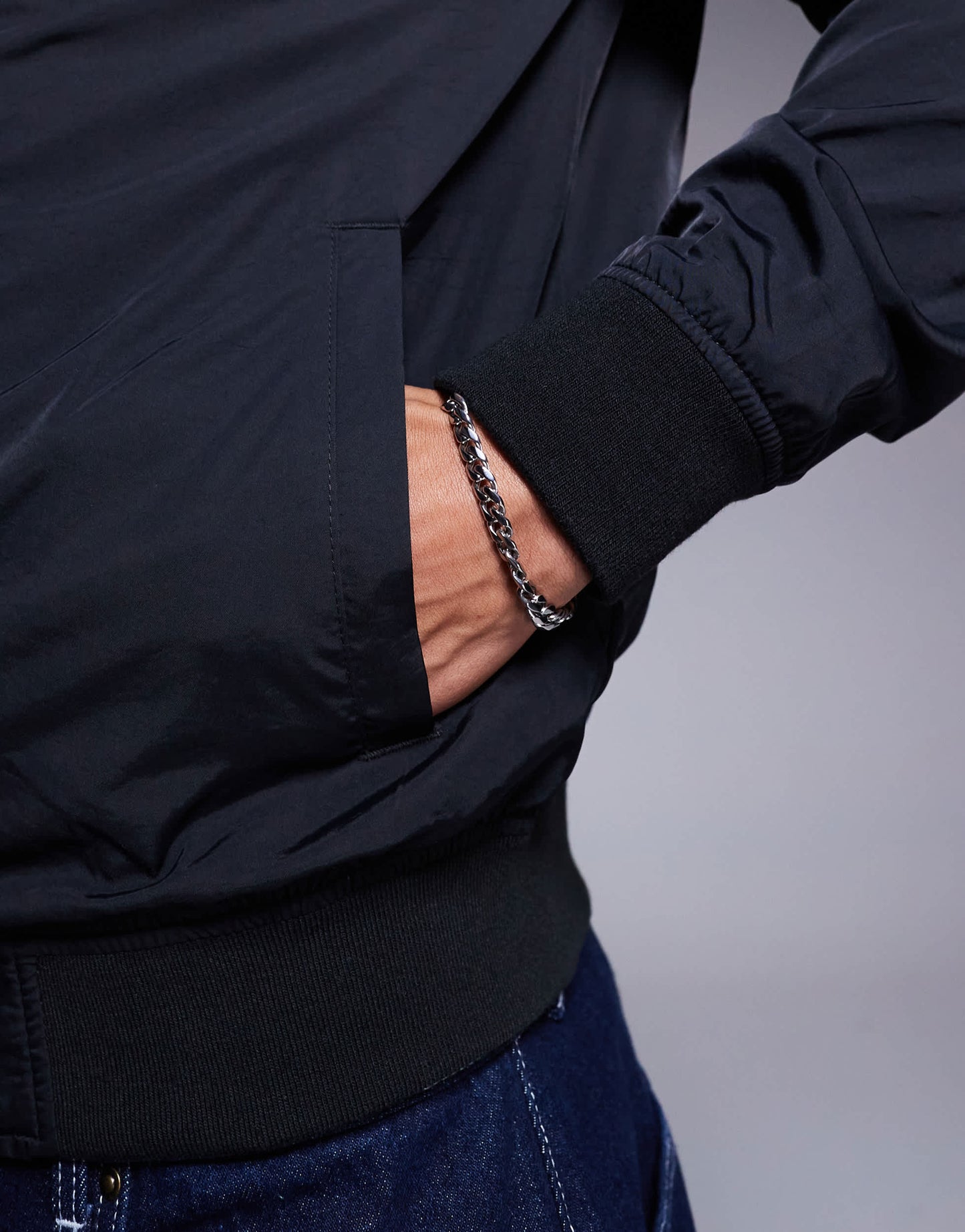 ASOS DESIGN lightweight bomber jacket in black