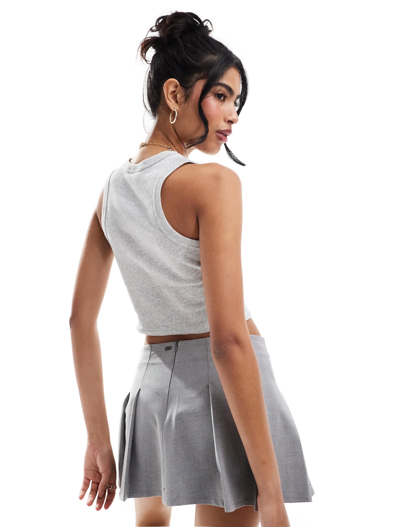PacSun 1980 racer tank top in grey marl