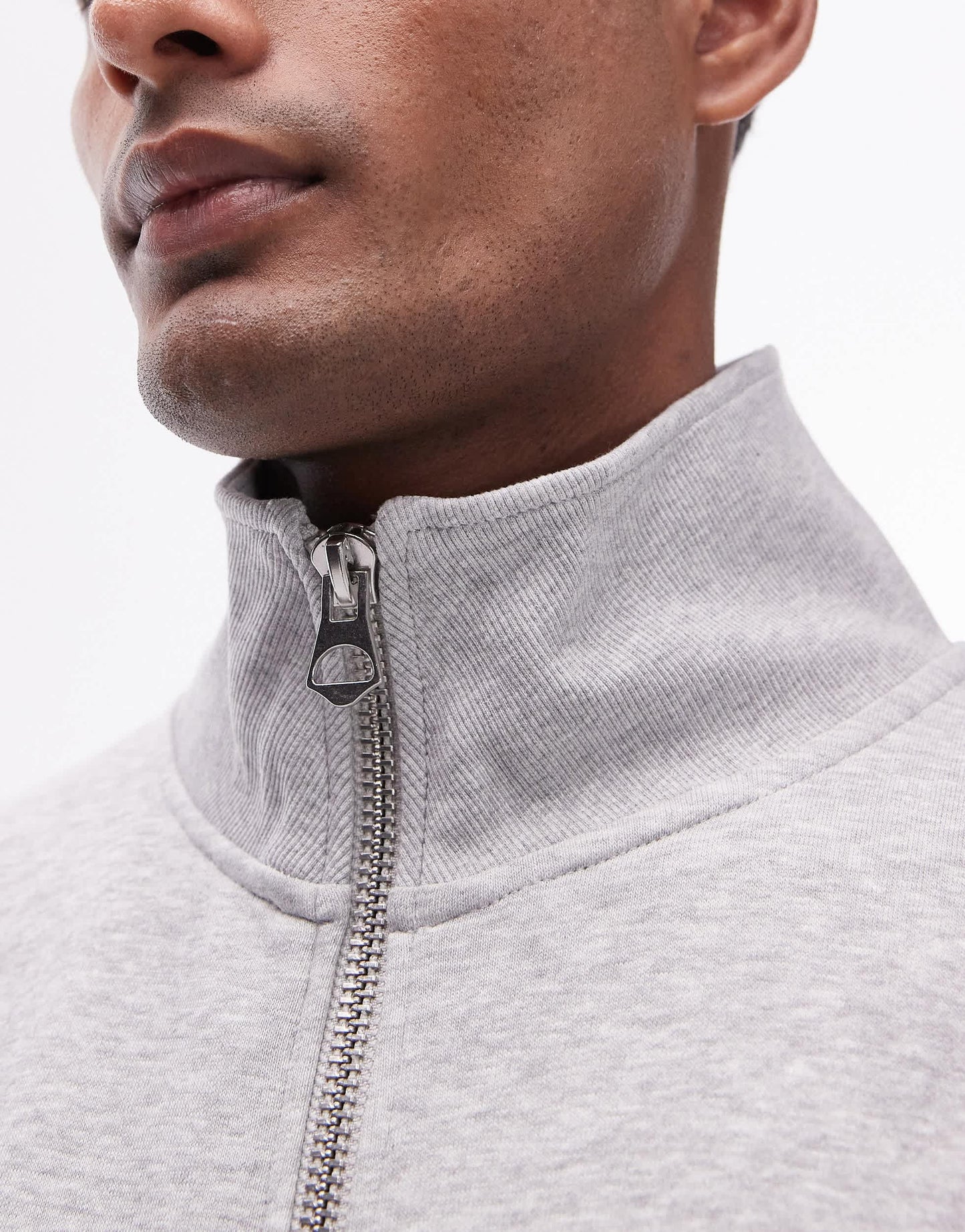 Topman premium heavyweight 2 pack full zip funnel sweatshirt in grey marl and black
