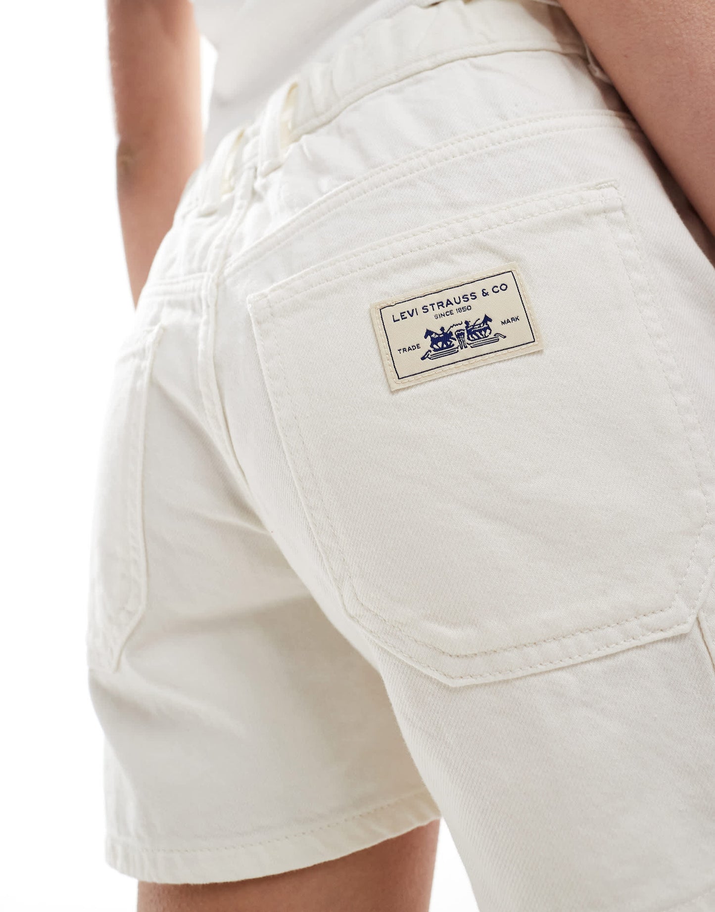 Levi's denim carpenter shorts in white