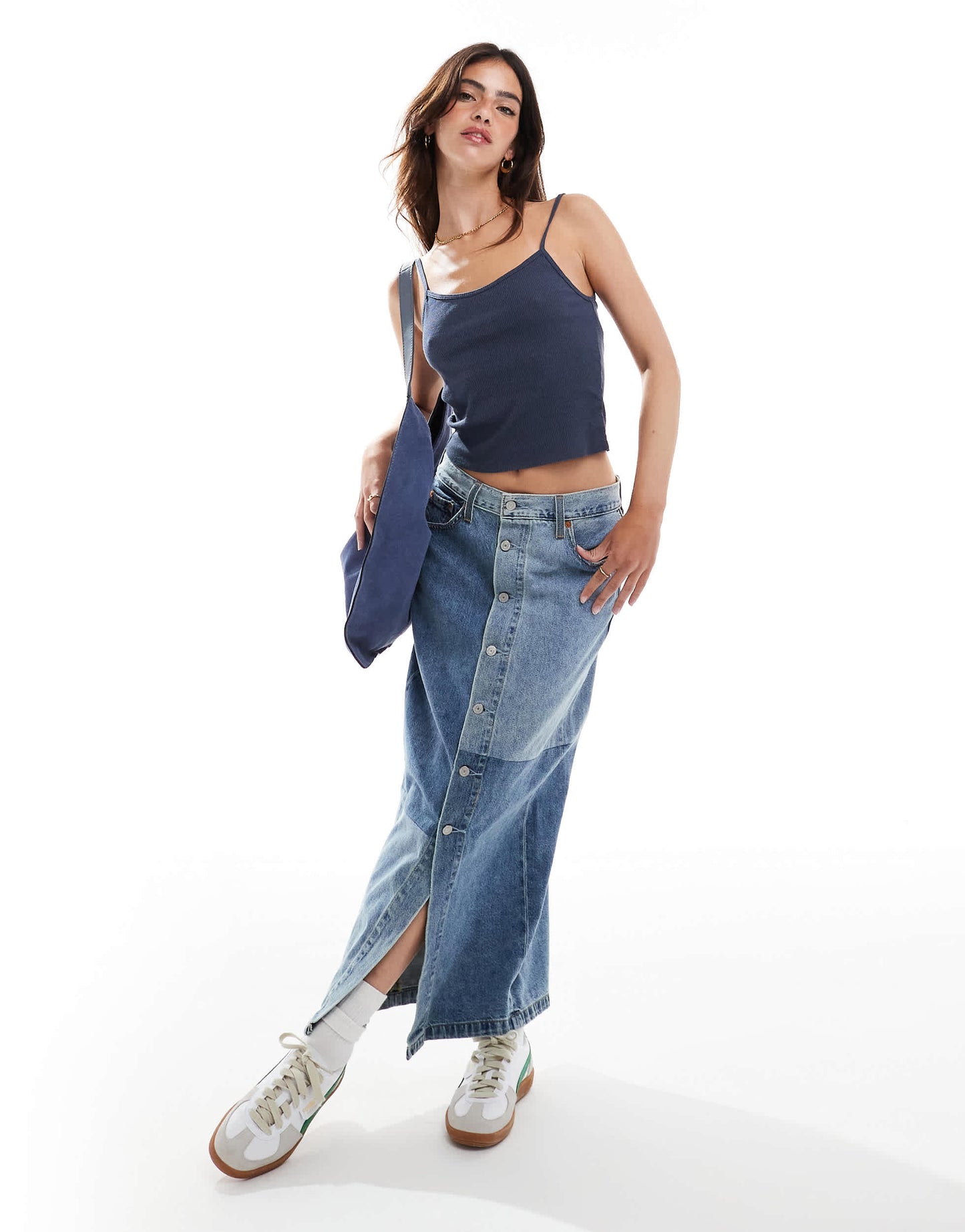 ASOS DESIGN raw edge vest in navy