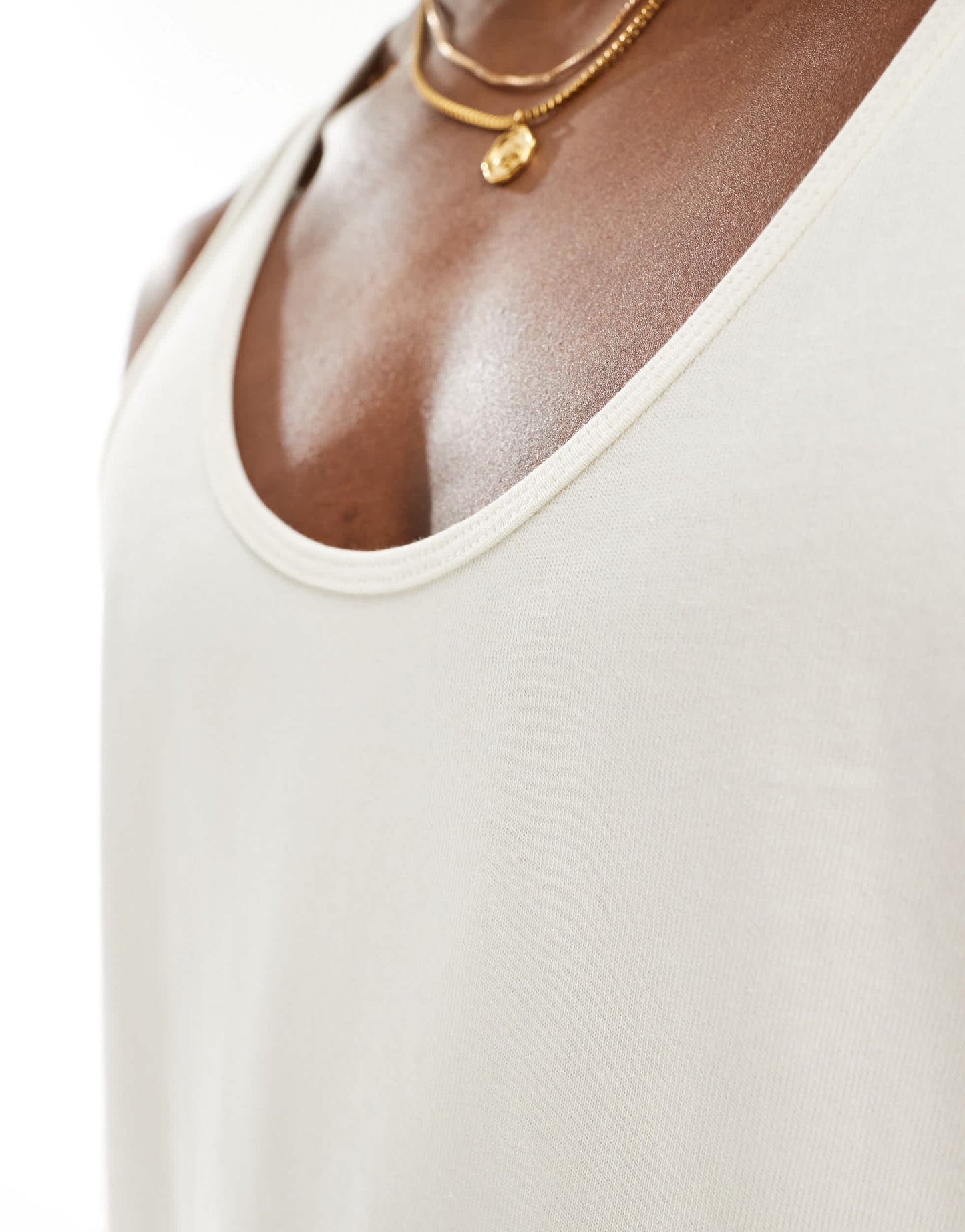 ASOS DESIGN heavyweight vest in ecru