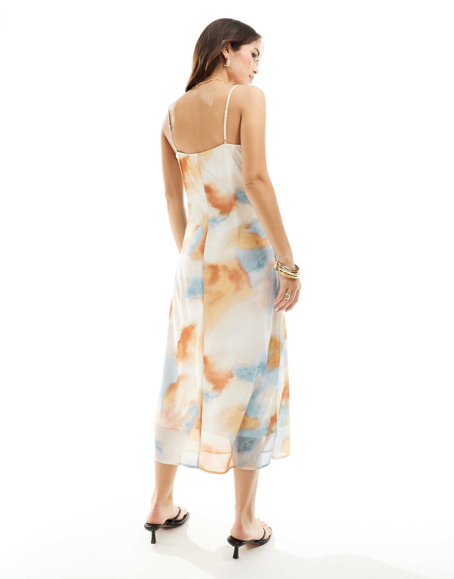 Vila cowl neck cami maxi dress in abstract dream print