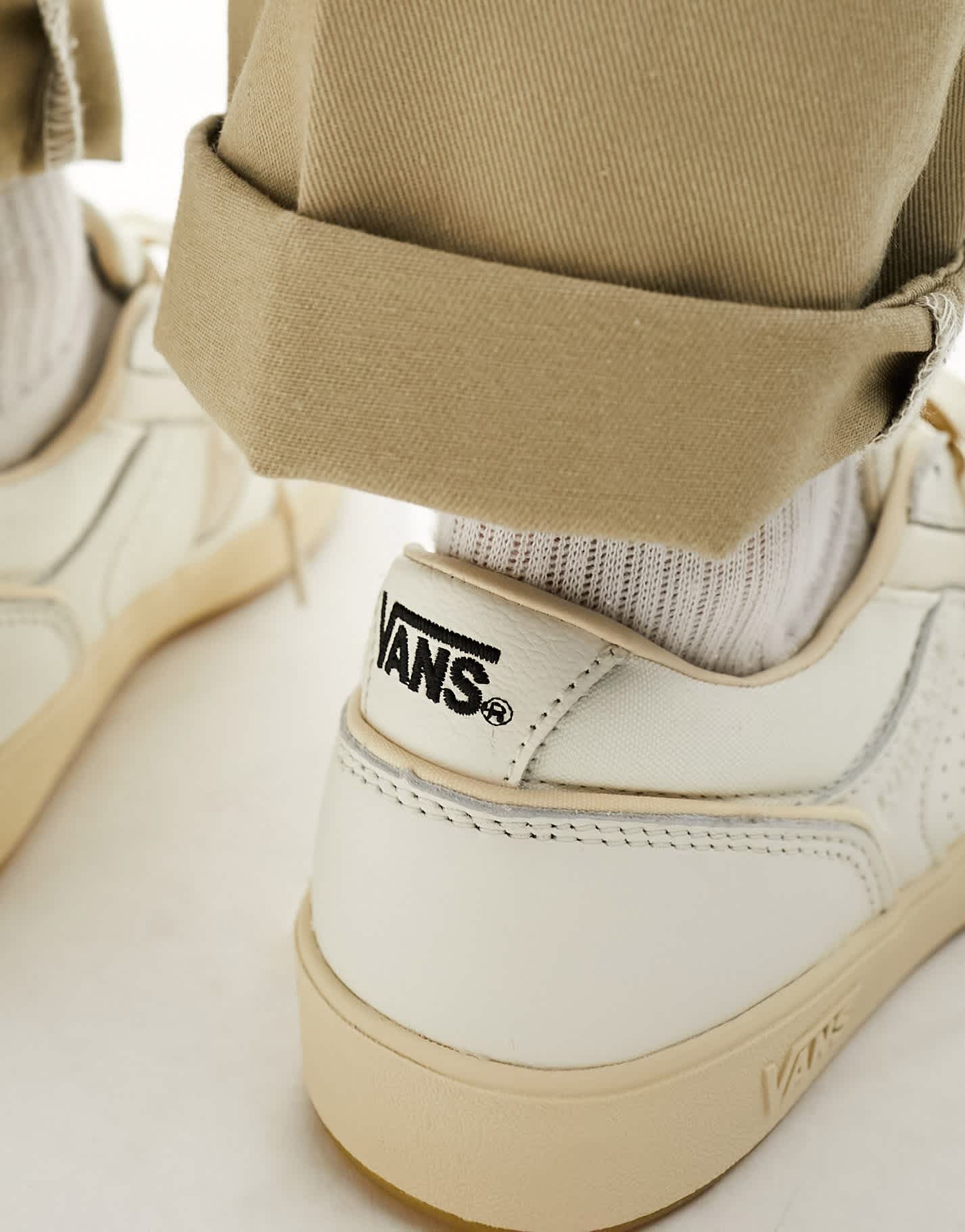 Vans Lowland trainers in off white and tan