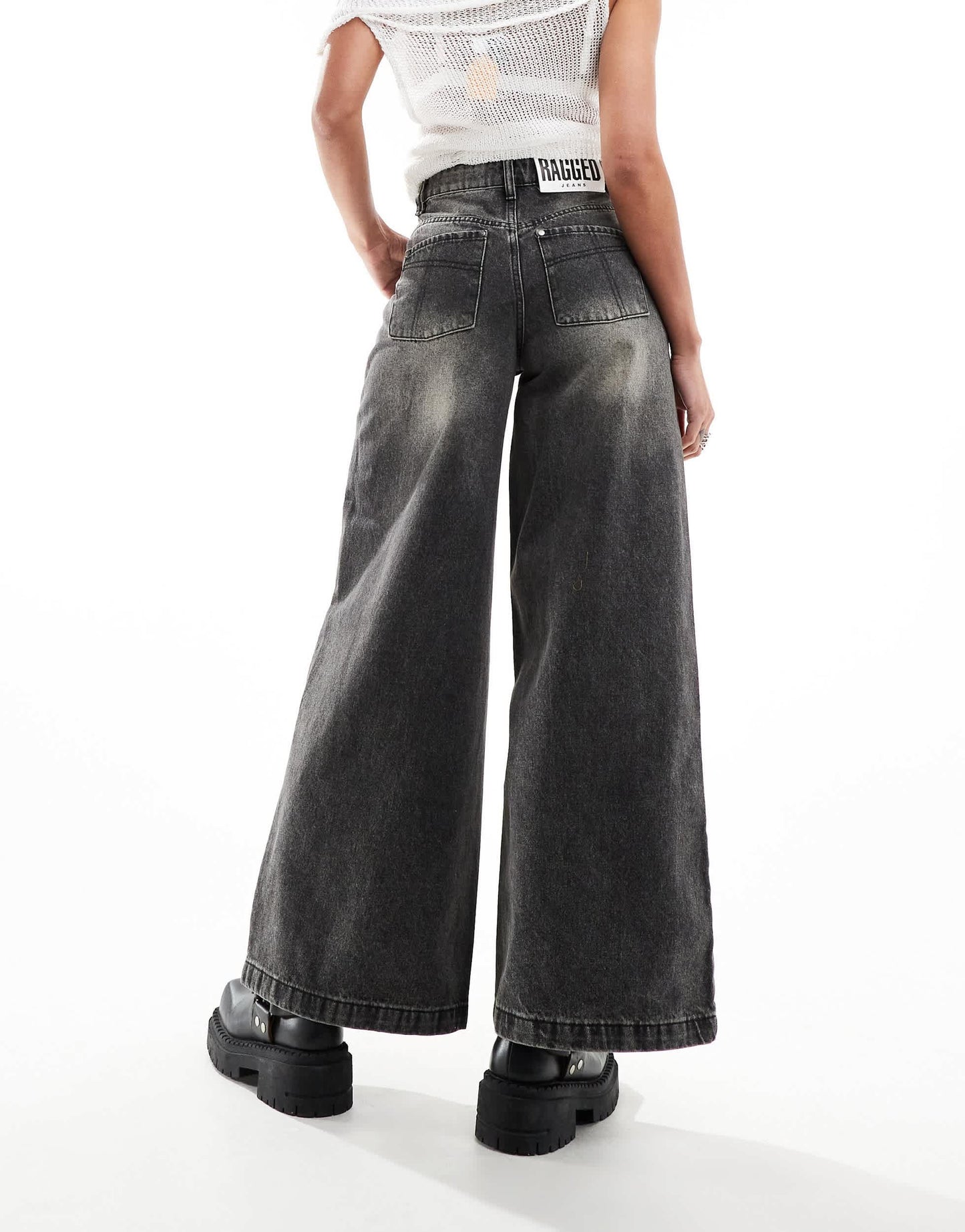 The Ragged Priest low rise release jeans in Y2K grey wash