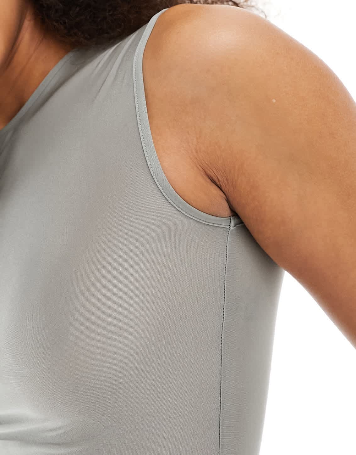 Weekday Klara semi sheer tank top in grey