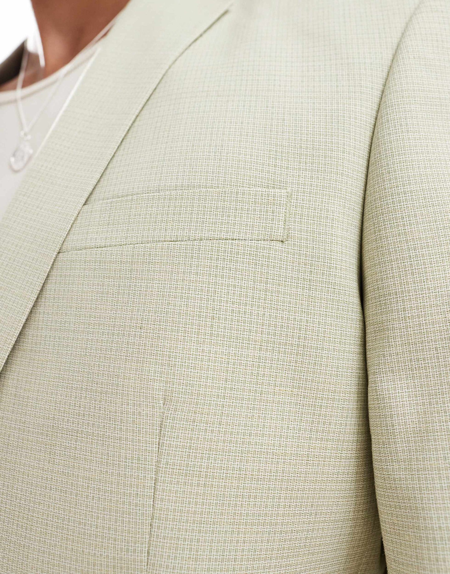 ASOS DESIGN slim basketweave suit jacket in green