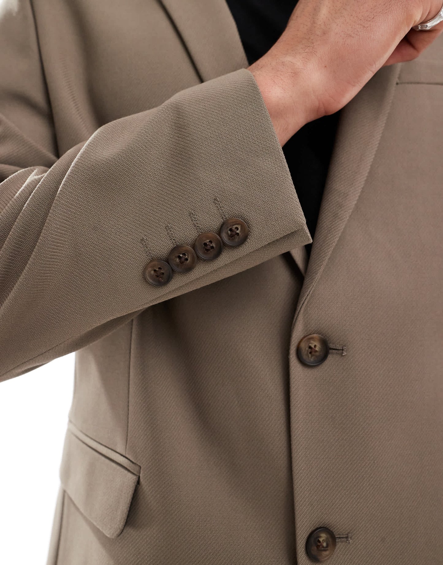 ASOS DESIGN slim suit jacket in light brown twill