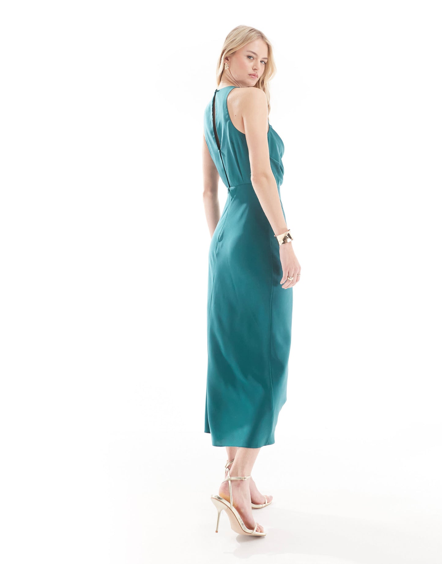 ASOS DESIGN Tall drape bodice midi dress in green
