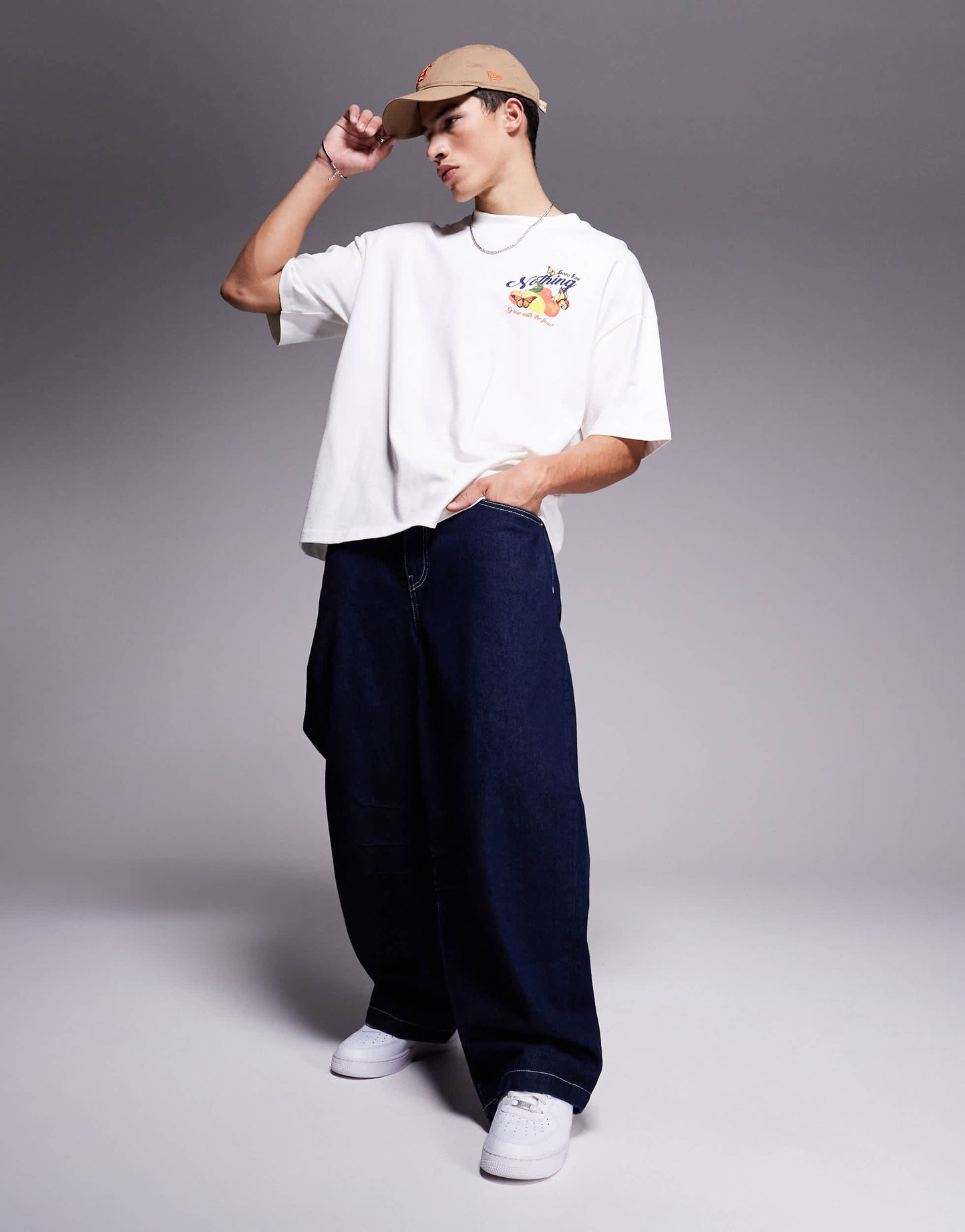 Good For Nothing graphic back t-shirt in off white